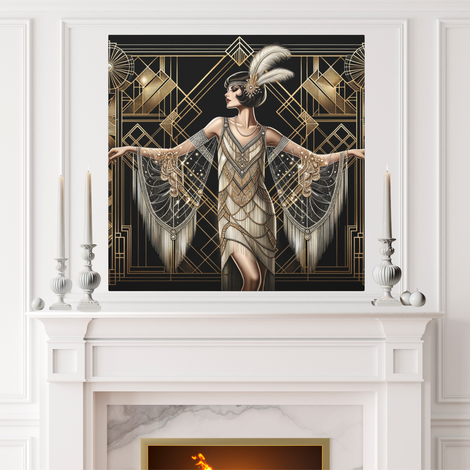 1920s Flapper Art Deco Wall Art – Vintage Glam Print