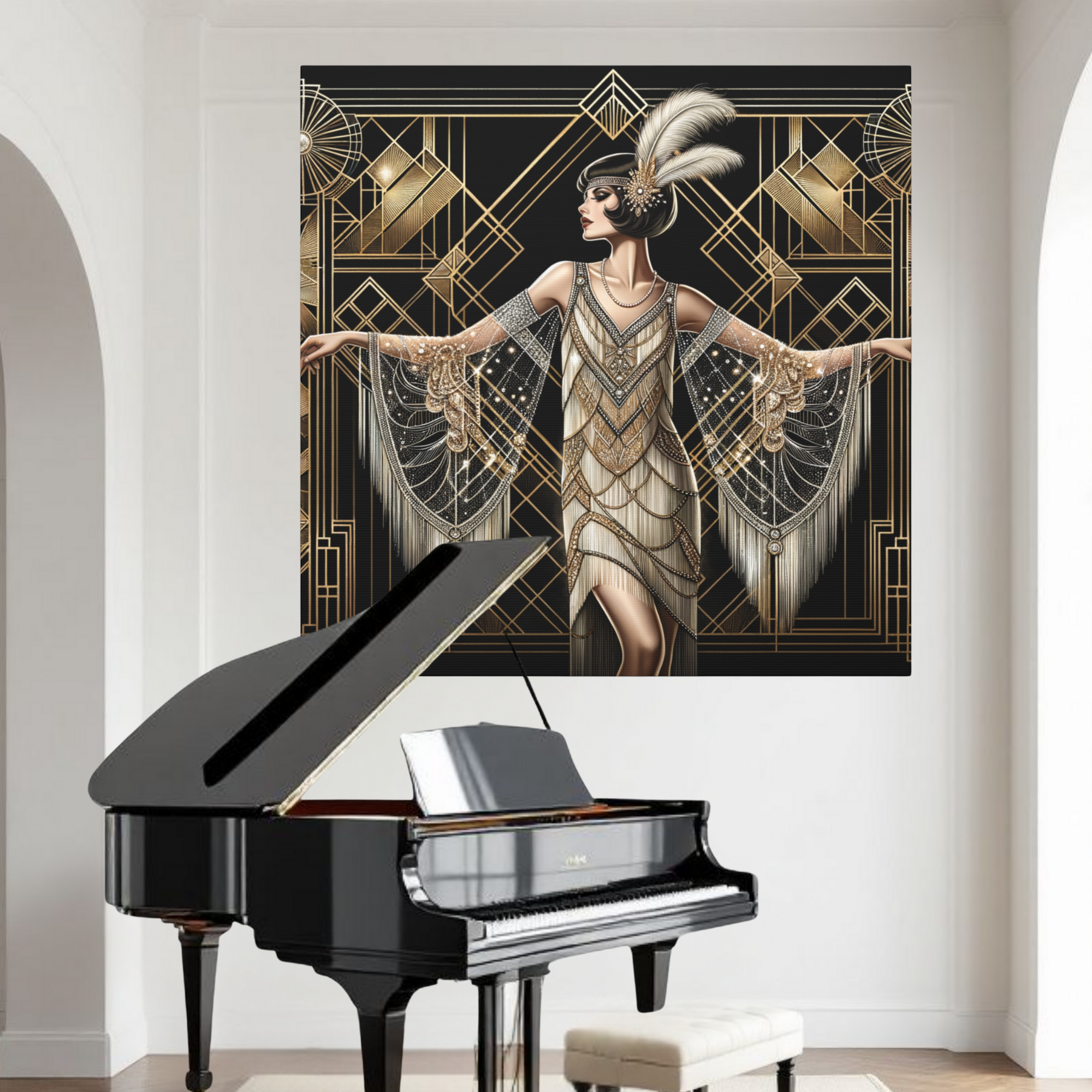 1920s Flapper Art Deco Wall Art – Vintage Glam Print