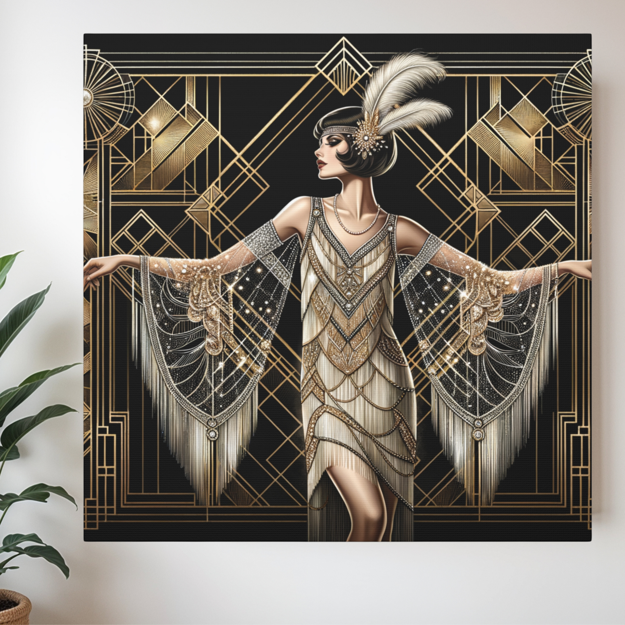 1920s Flapper Art Deco Wall Art – Vintage Glam Print