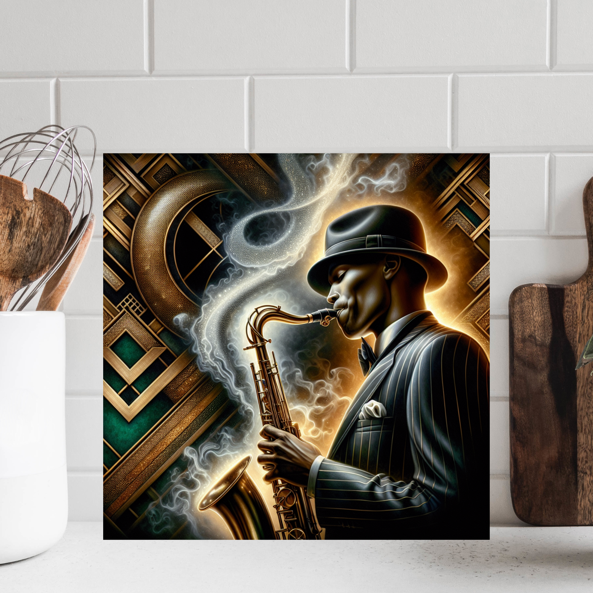 Jazz Saxophone Art Deco Wall Art – Vintage Music Print