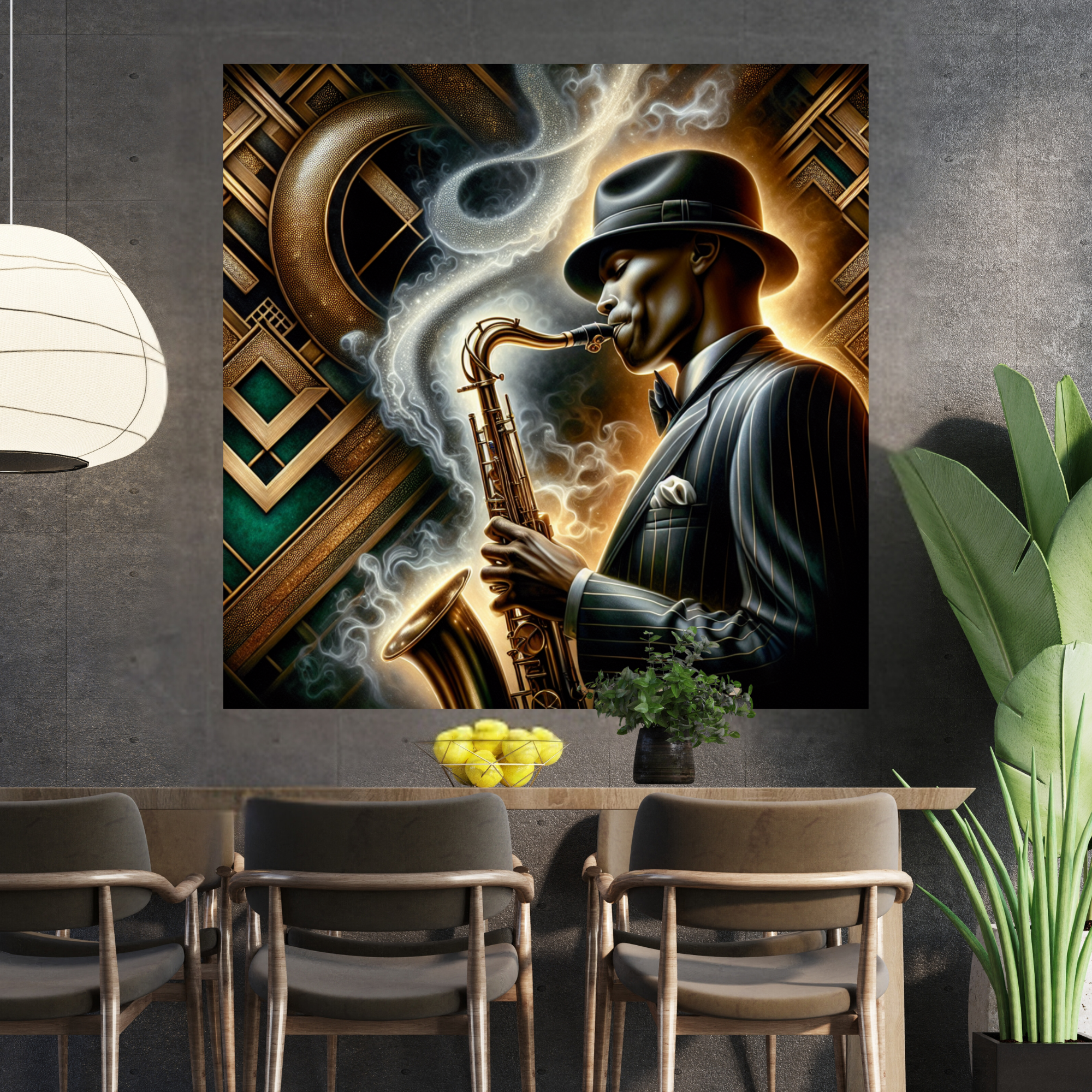Jazz Saxophone Art Deco Wall Art – Vintage Music Print
