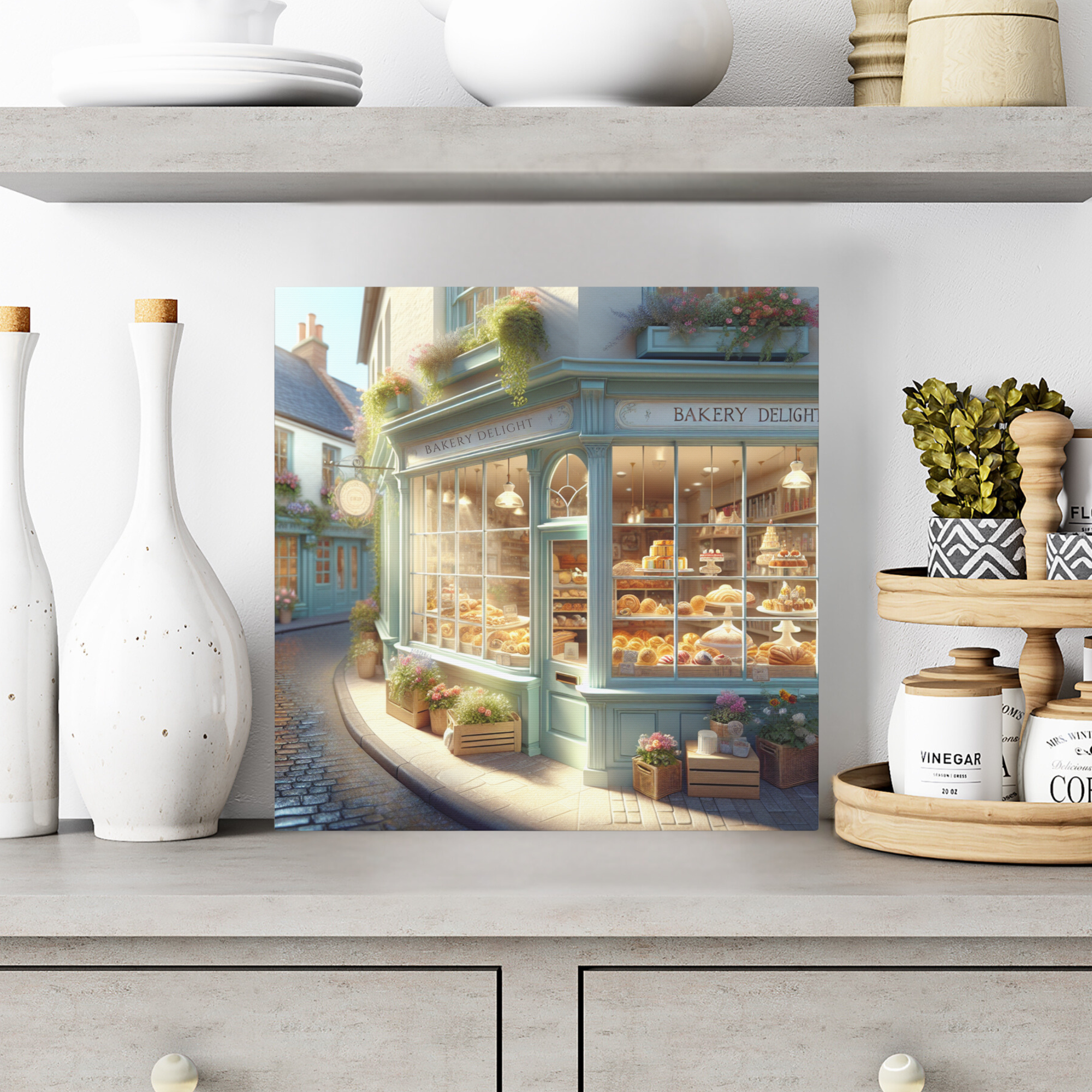 Charming European Bakery Street Art