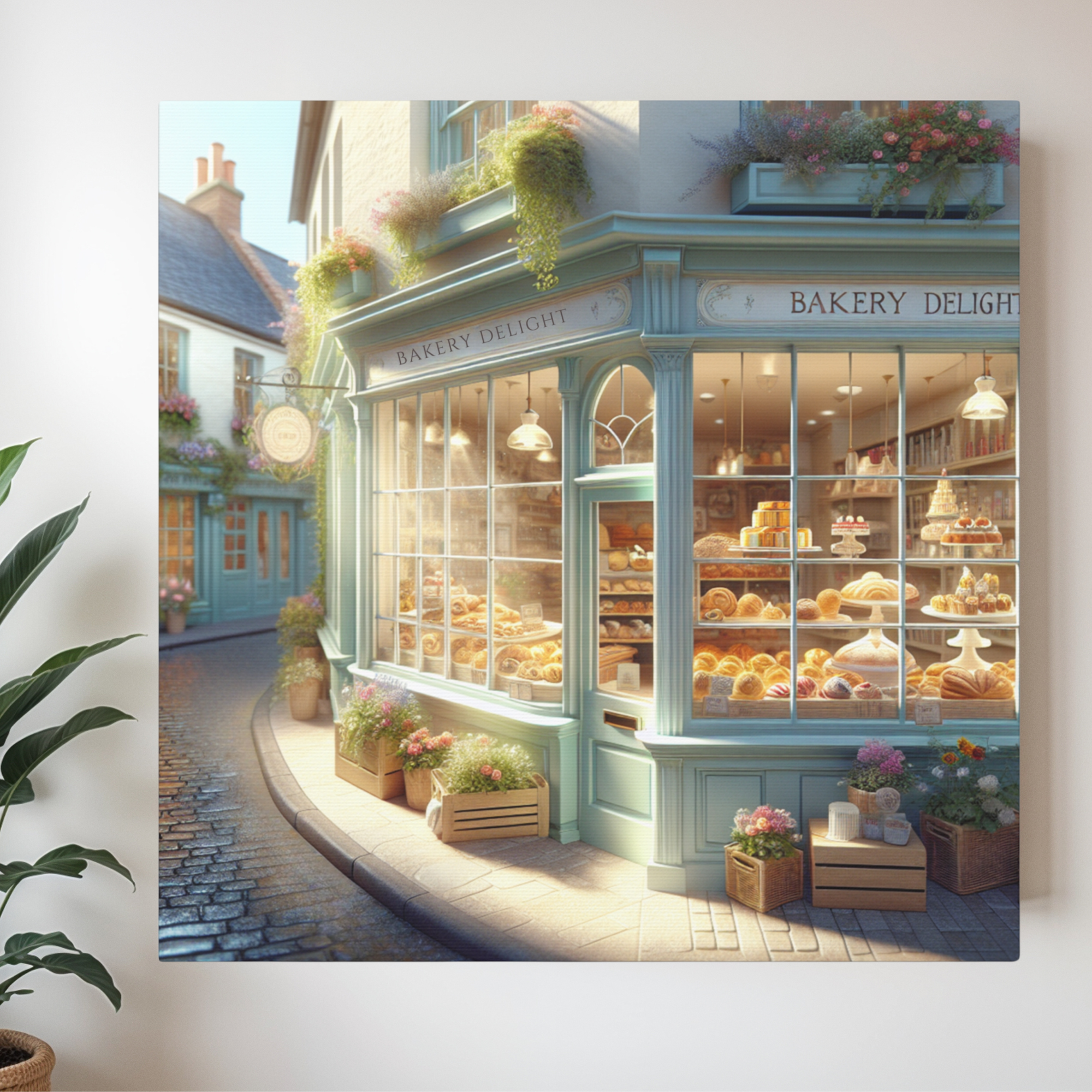 Charming European Bakery Street Art