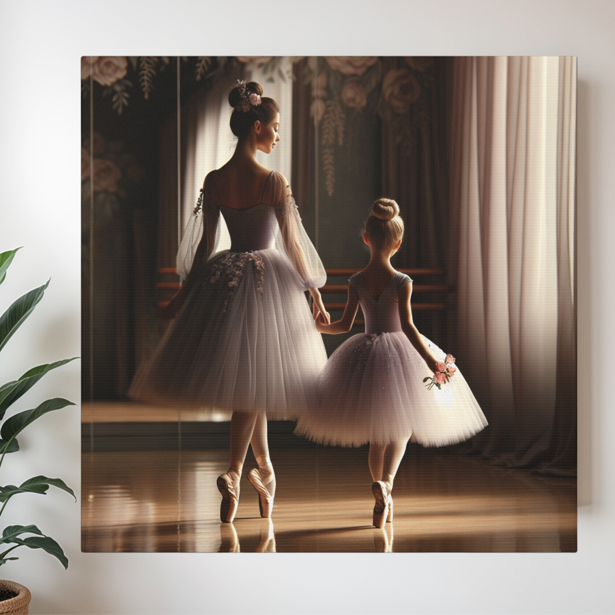 Mother and Daughter Ballet Moment – Ballerina Wall Art