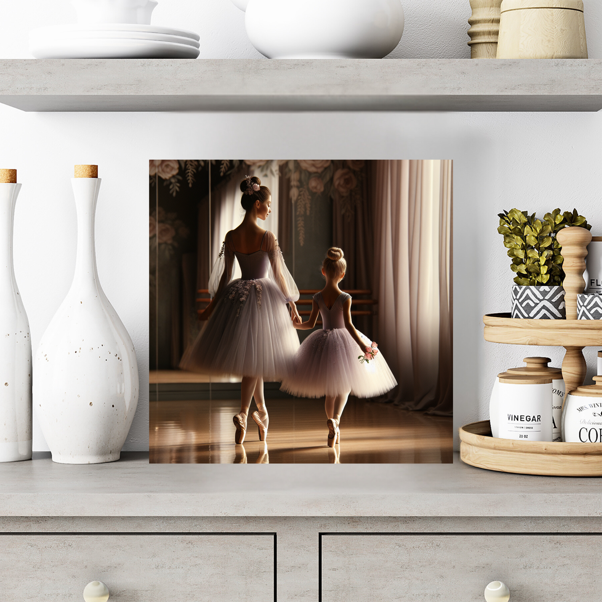 Mother and Daughter Ballet Moment – Ballerina Wall Art