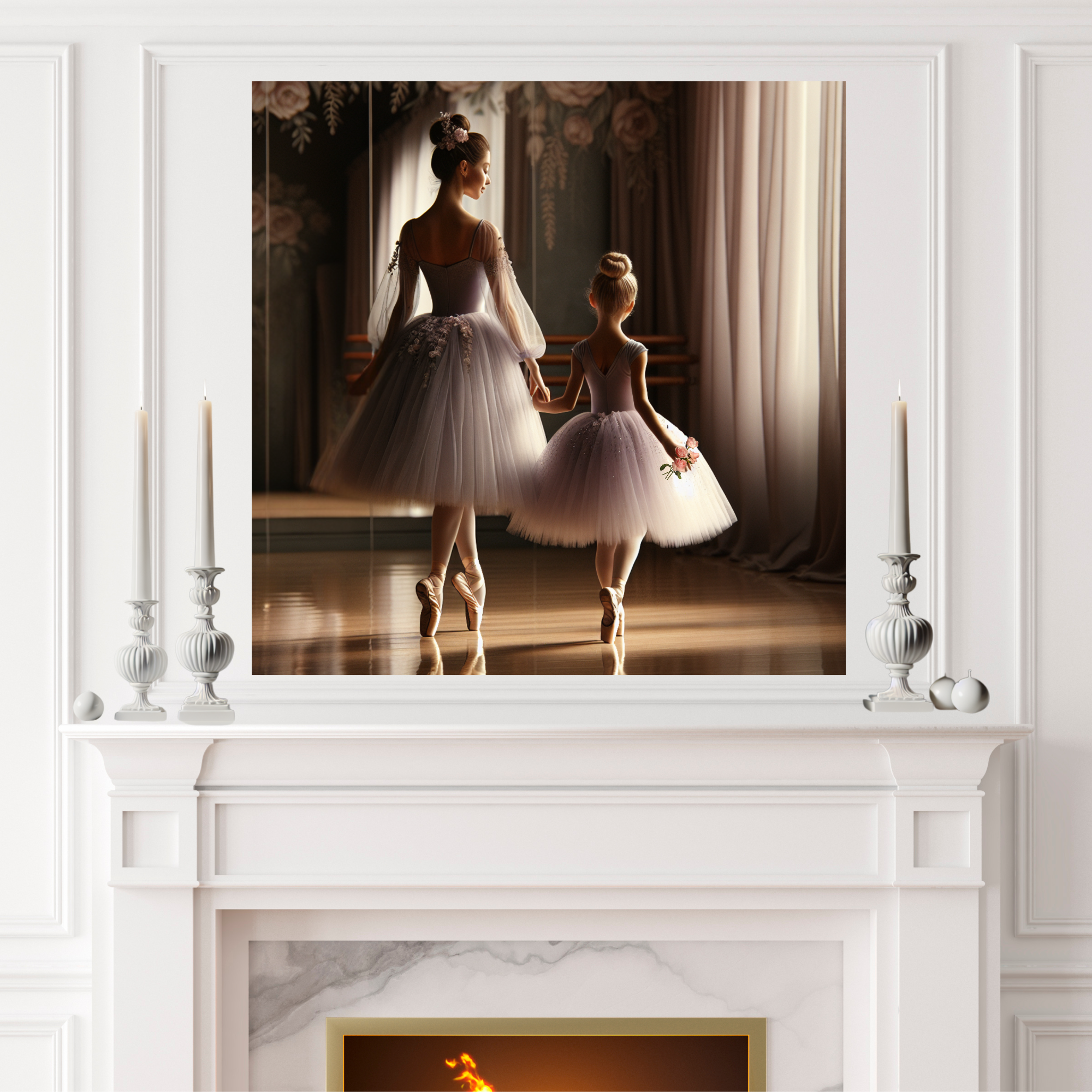 Mother and Daughter Ballet Moment – Ballerina Wall Art