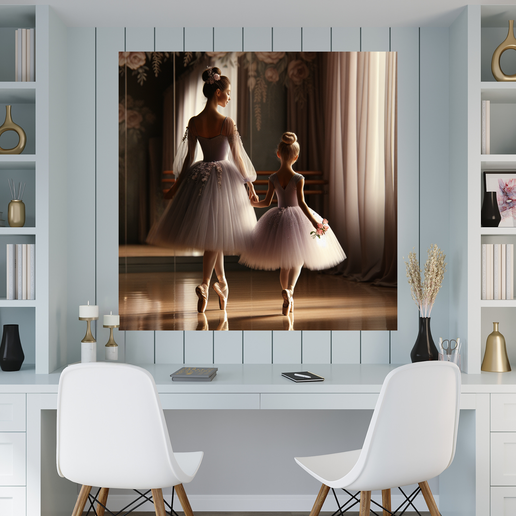 Mother and Daughter Ballet Moment – Ballerina Wall Art