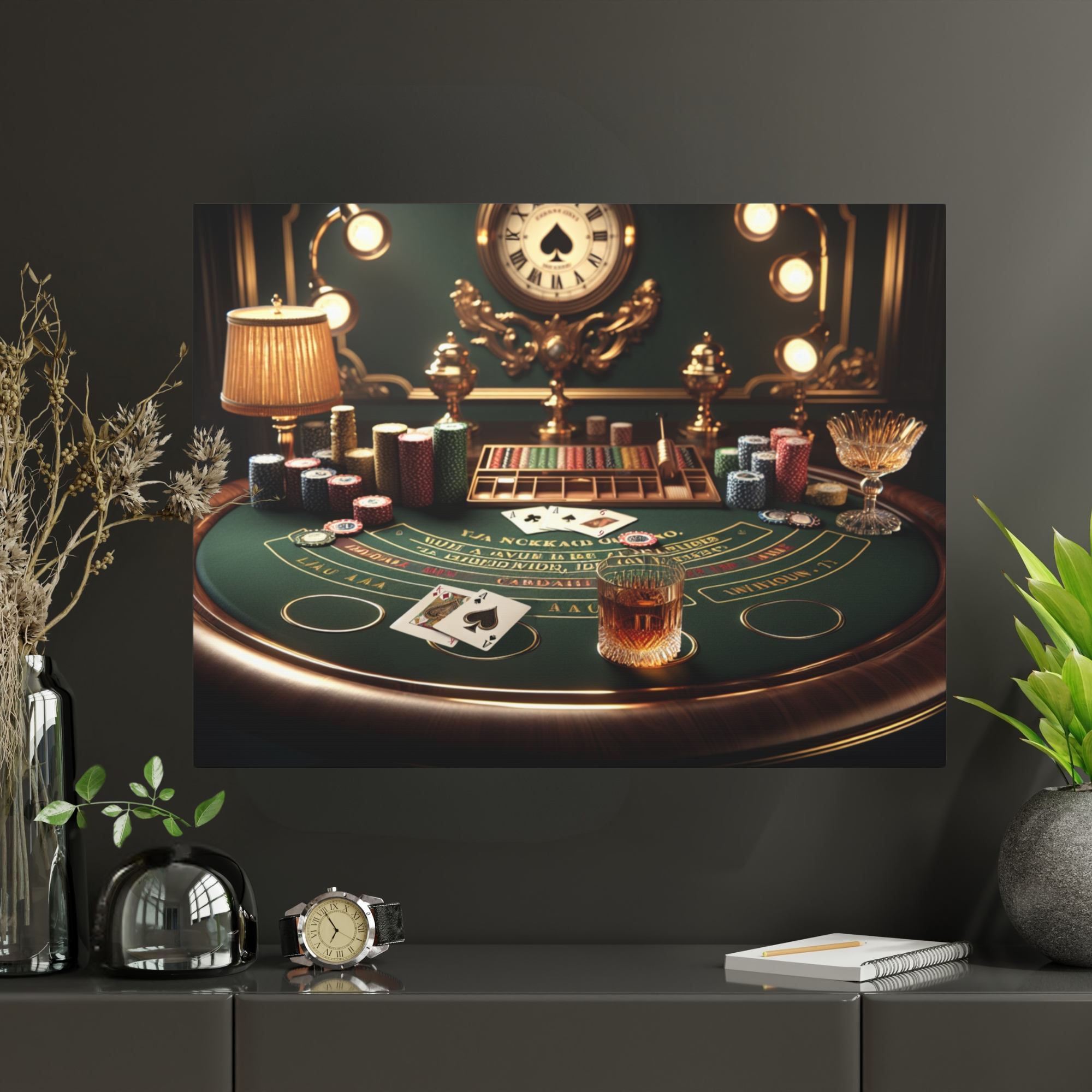 Blackjack Vintage Casino Game Table – Gambling Wall Art