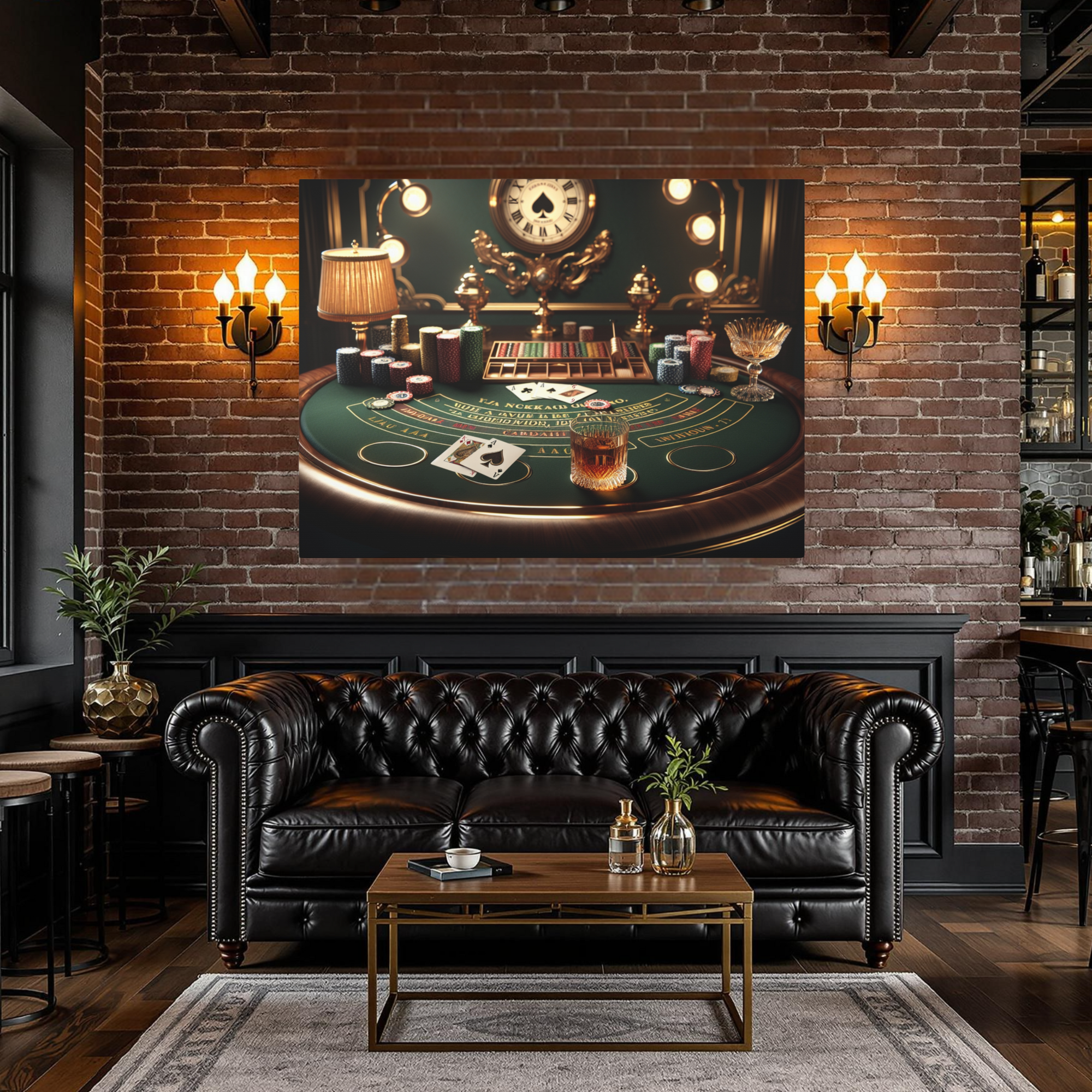 Blackjack Vintage Casino Game Table – Gambling Wall Art