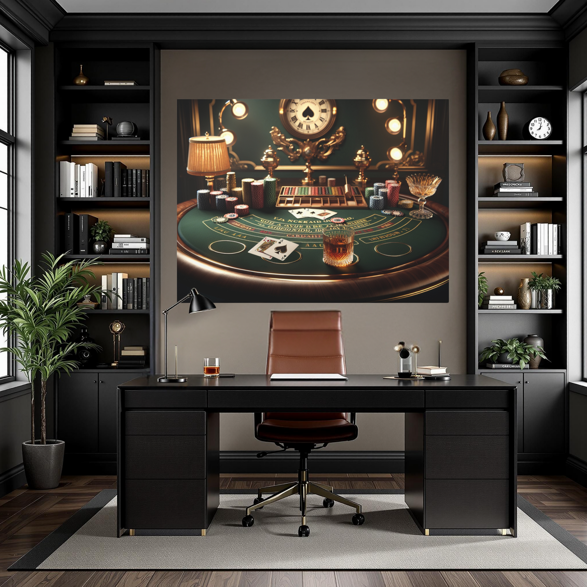 Blackjack Vintage Casino Game Table – Gambling Wall Art