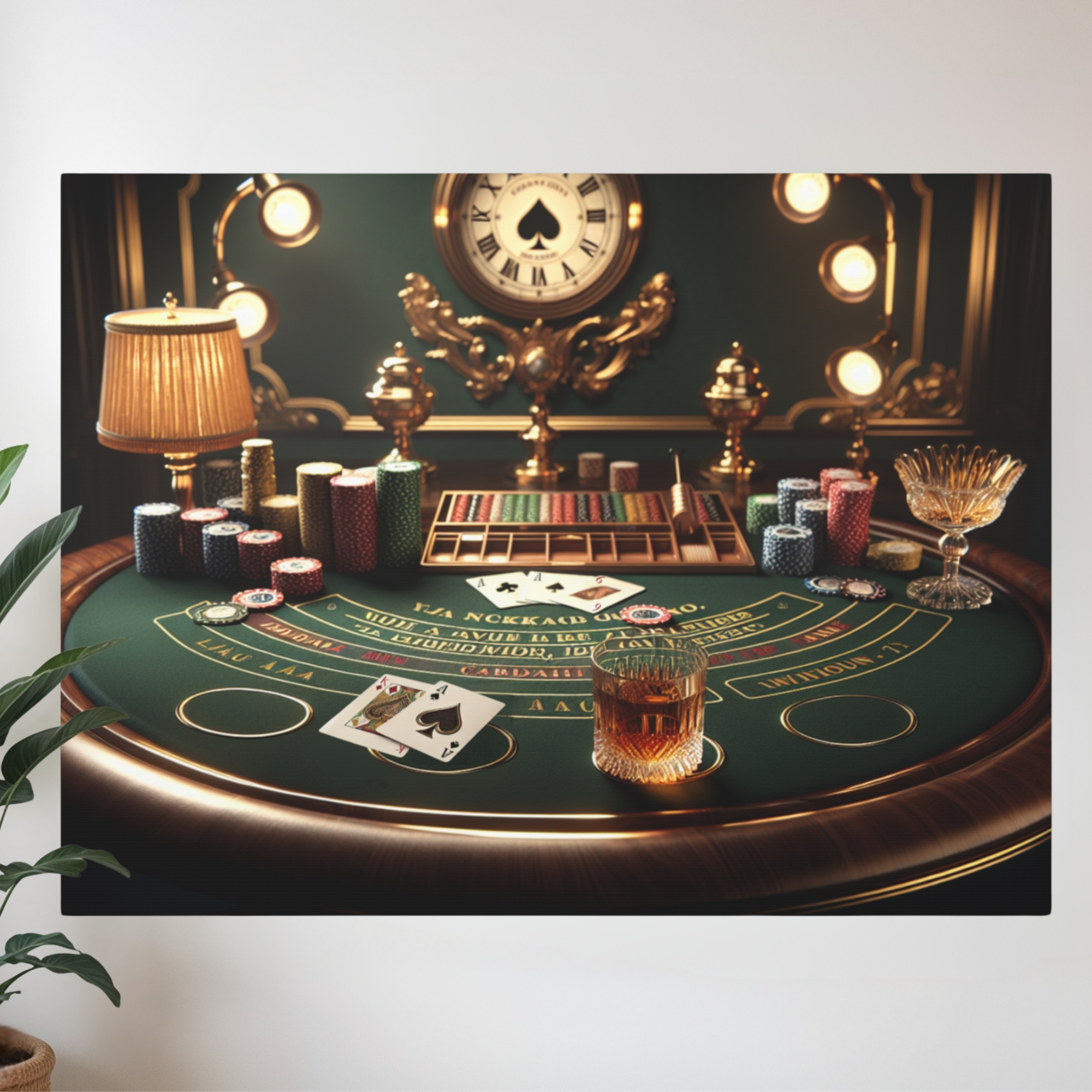 Blackjack Vintage Casino Game Table – Gambling Wall Art