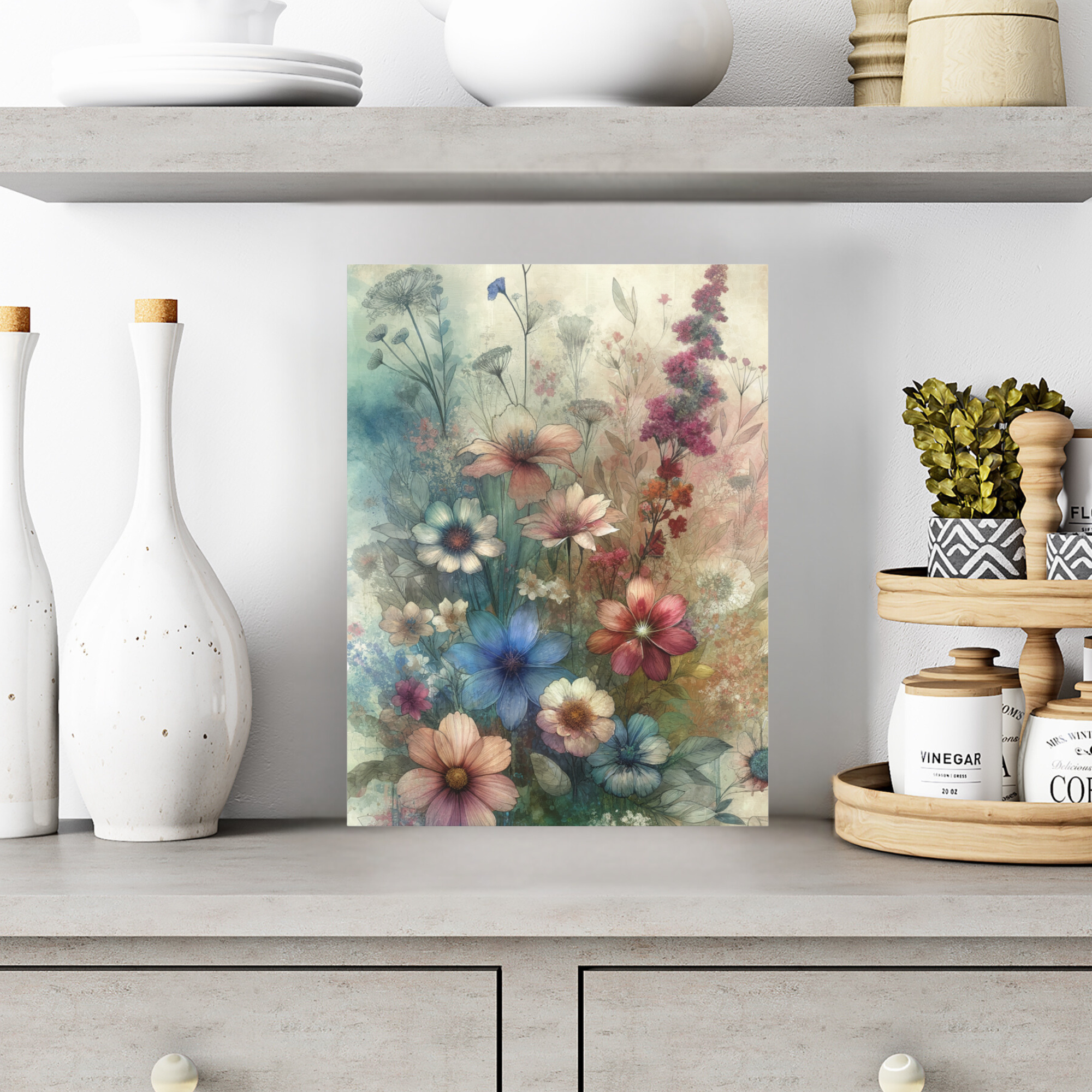 Wildflower Garden in Bloom – Watercolor Floral Wall Art
