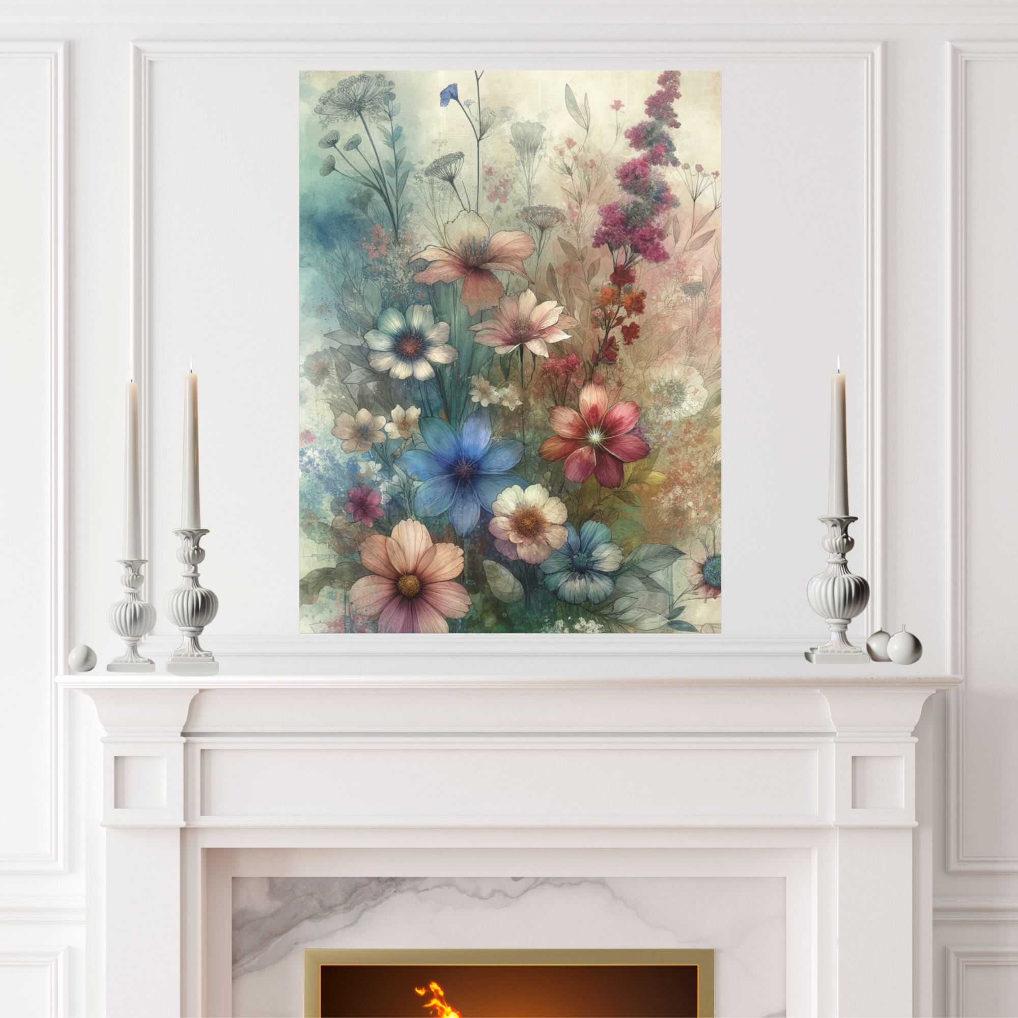 Wildflower Garden in Bloom – Watercolor Floral Wall Art
