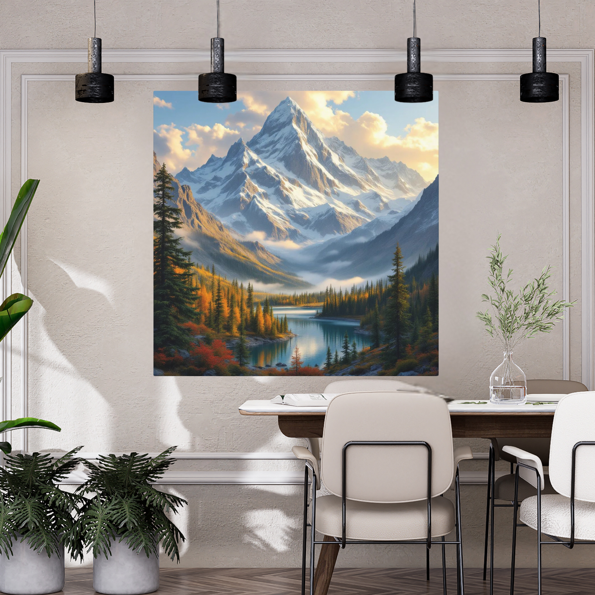 Canadian Rockies Over Autumn Lake – Nature Wall Art