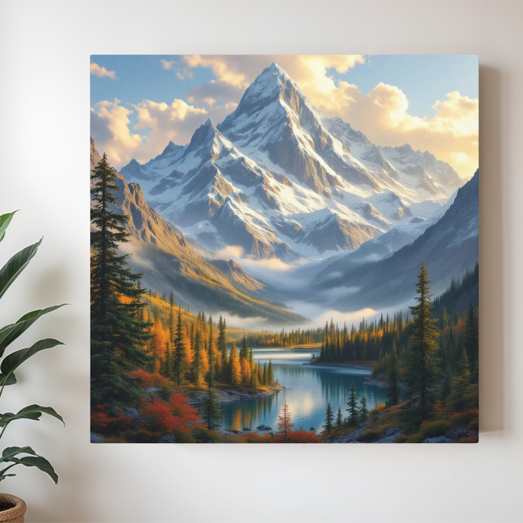 Canadian Rockies Over Autumn Lake – Nature Wall Art