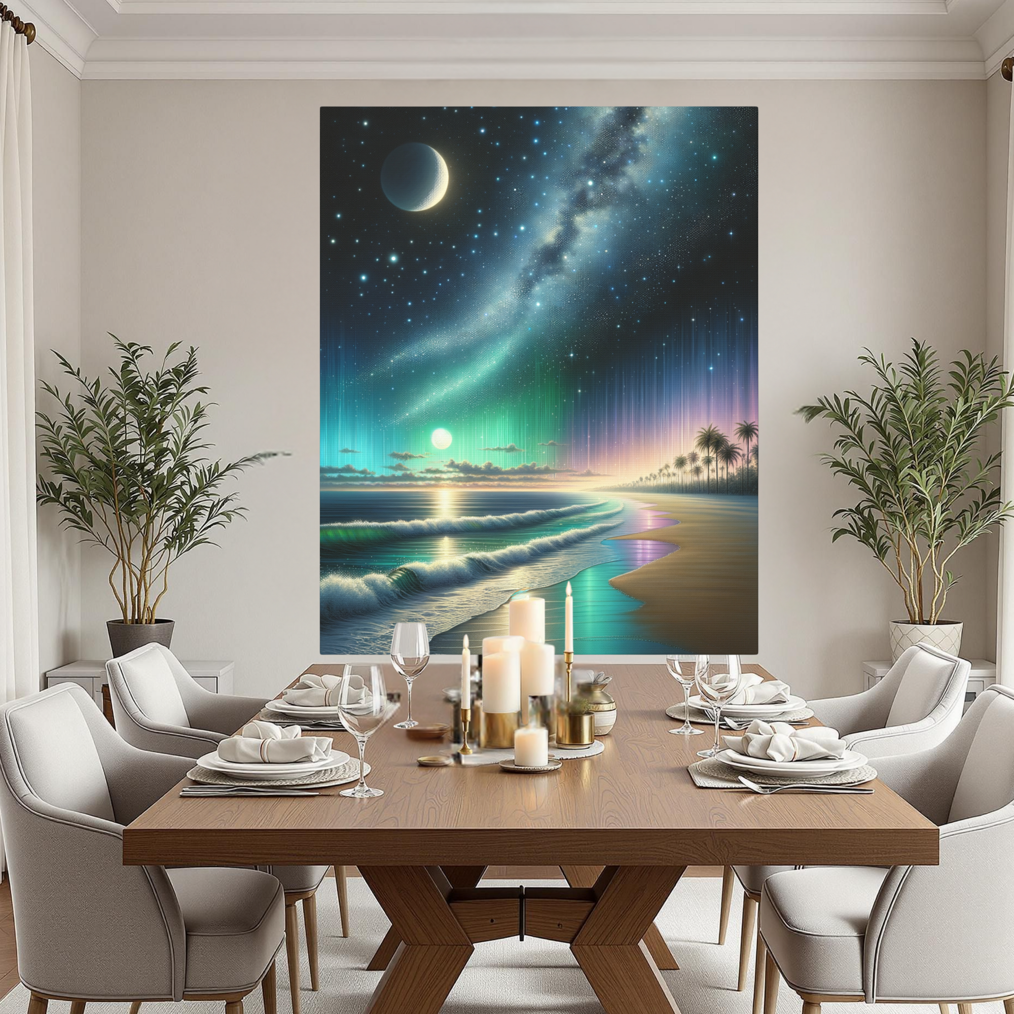 Cosmic Night Over Ocean Shoreline