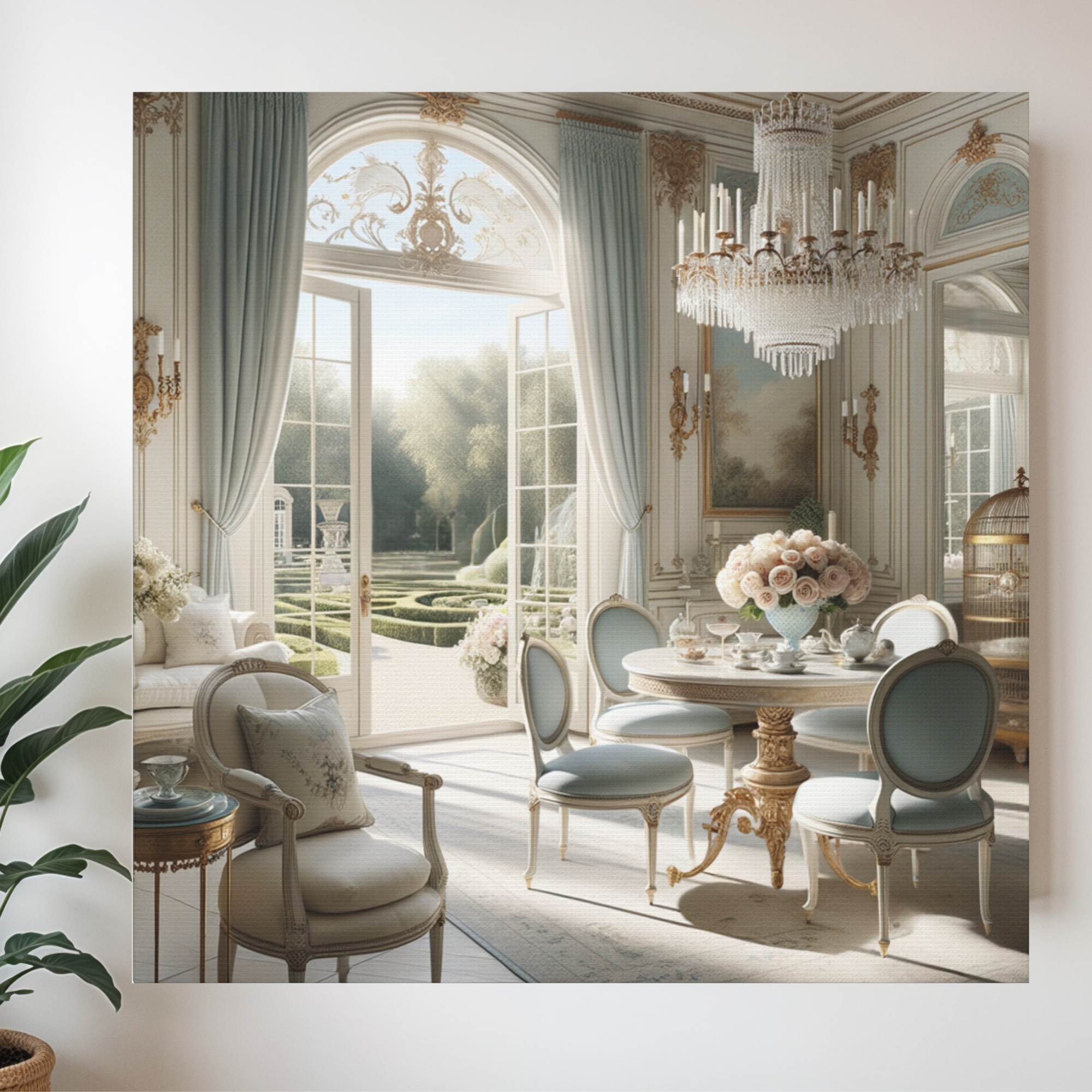 French Tea Room With Garden View – Parisian Wall Art