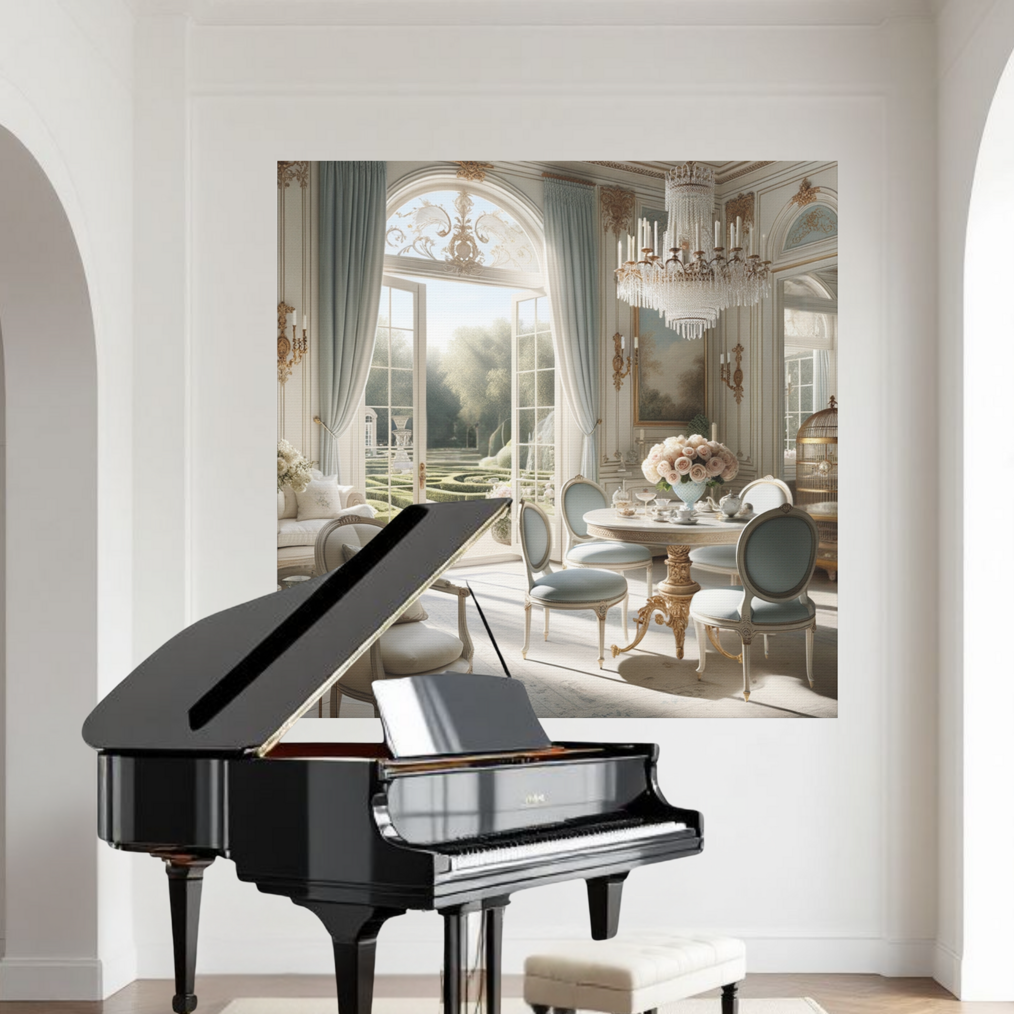 French Tea Room With Garden View – Parisian Wall Art