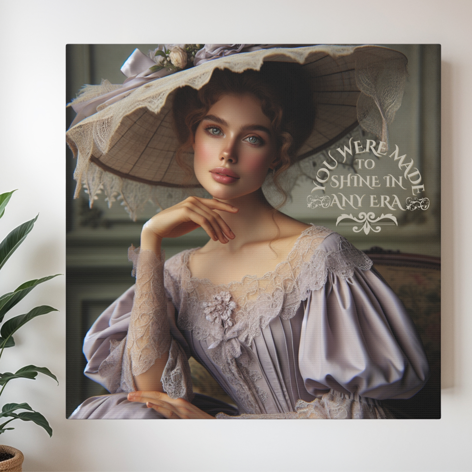 Victorian Lady in Lavender With Inspirational Quote – Elegant Wall Art