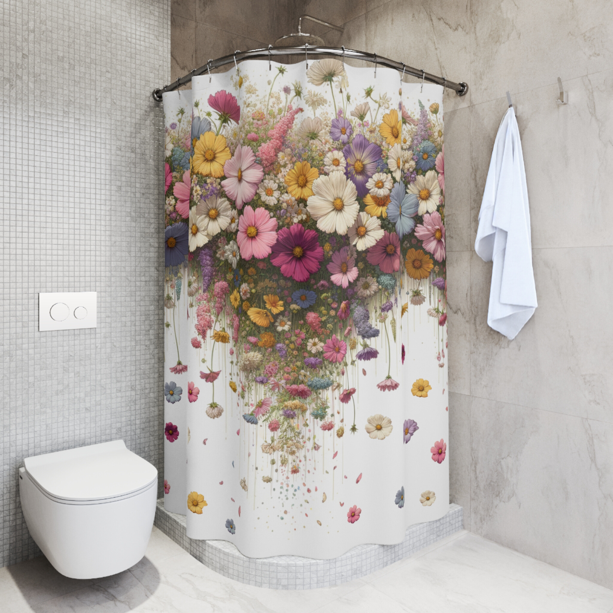 Cascading Garden Blooms – Colorful Wildflower Shower Curtain