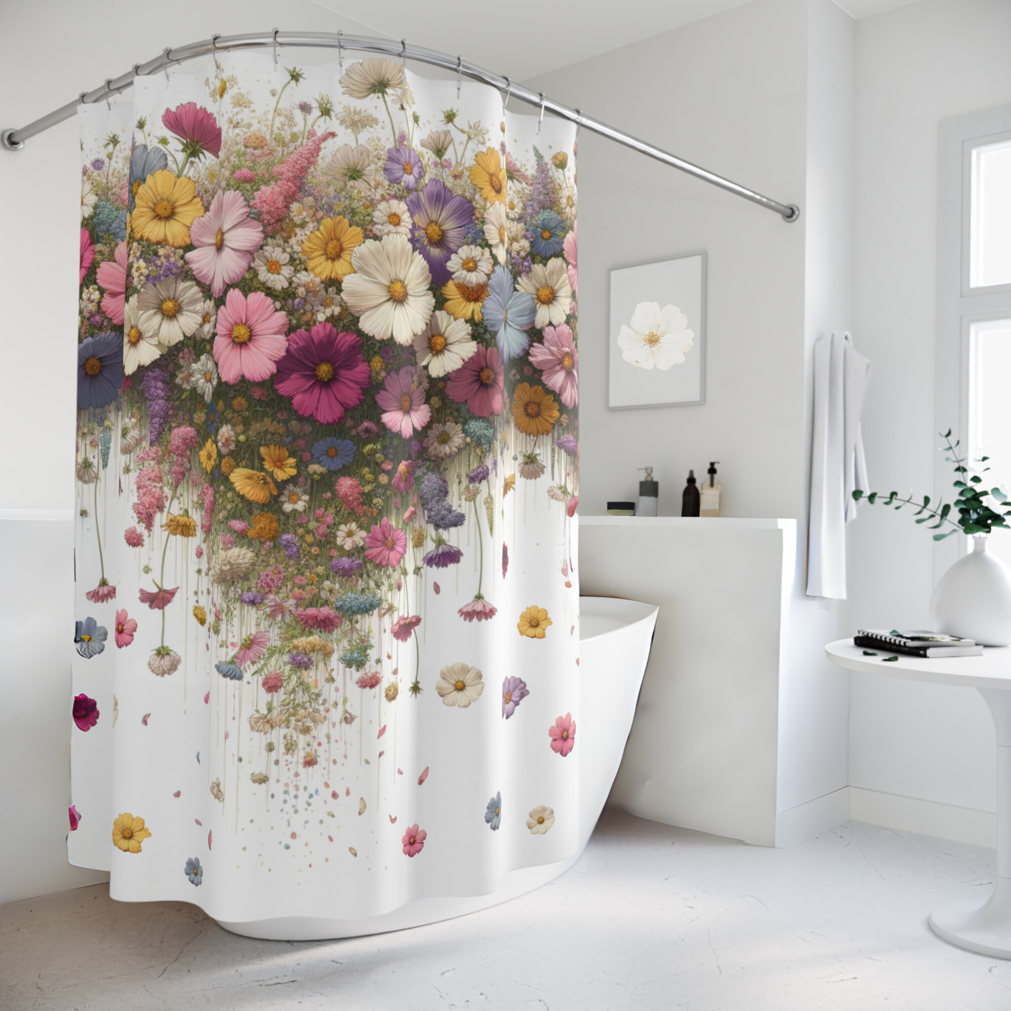 Cascading Garden Blooms – Colorful Wildflower Shower Curtain