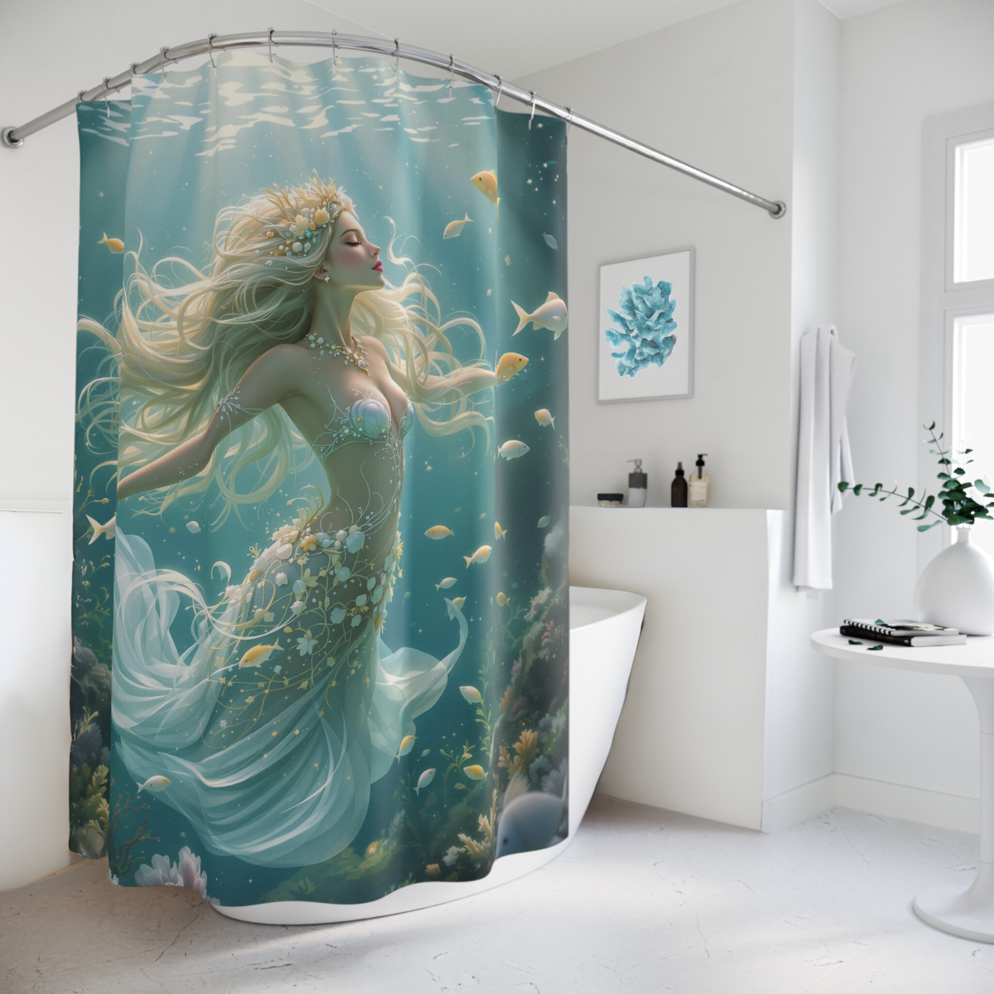 Oceanlight Mermaid Queen – Aqua Fantasy Shower Curtain