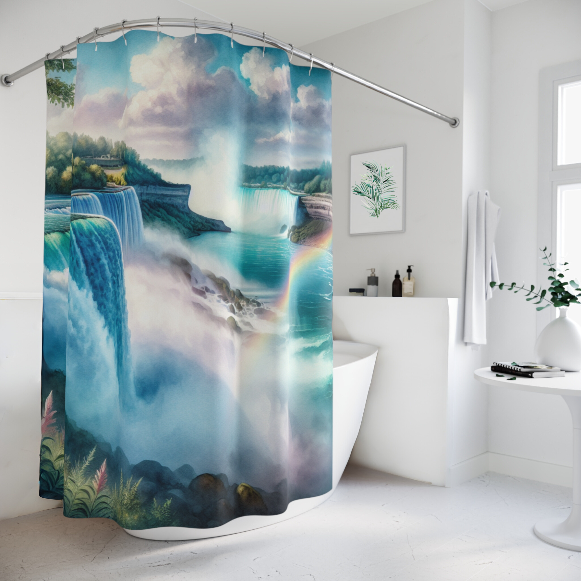 Niagara Falls Shower Curtain – Majestic Rainbow Waterfall