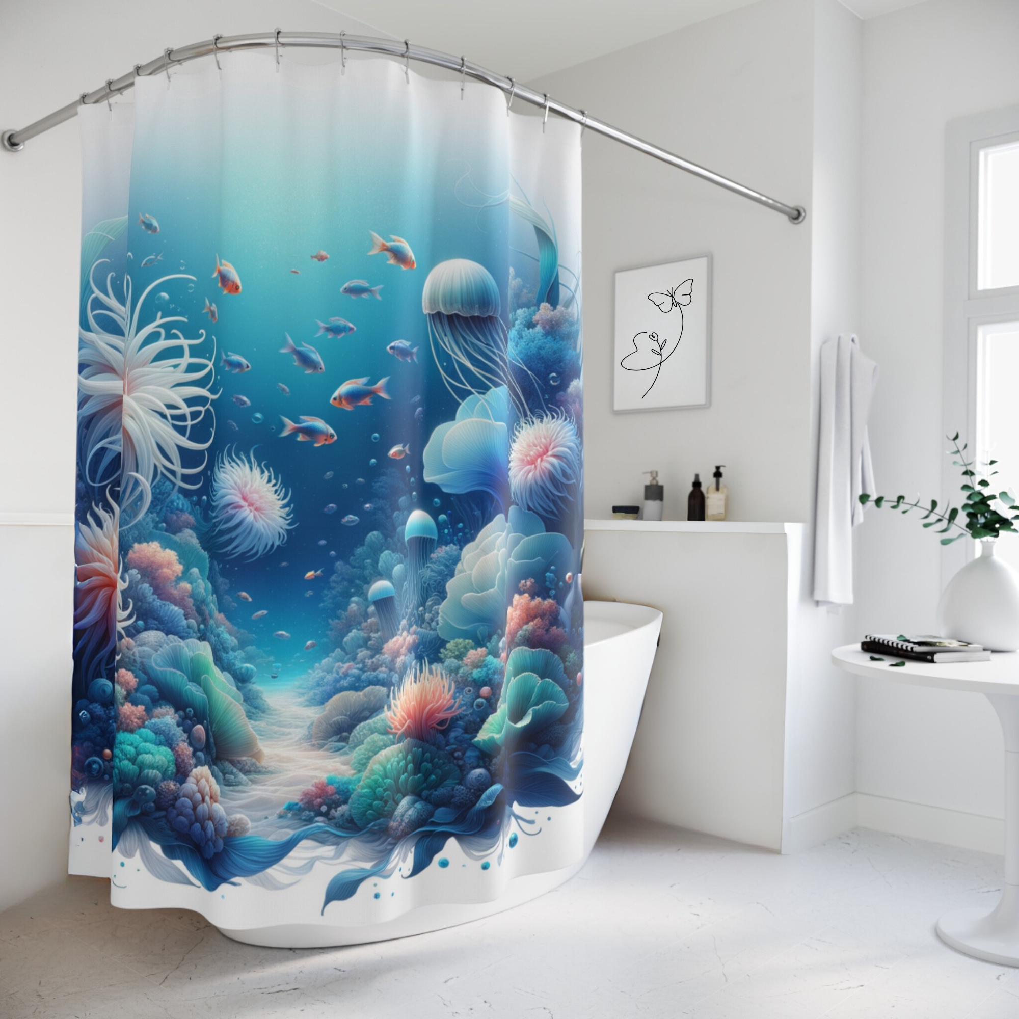 Underwater Coral Garden – Vibrant Ocean Reef Shower Curtain