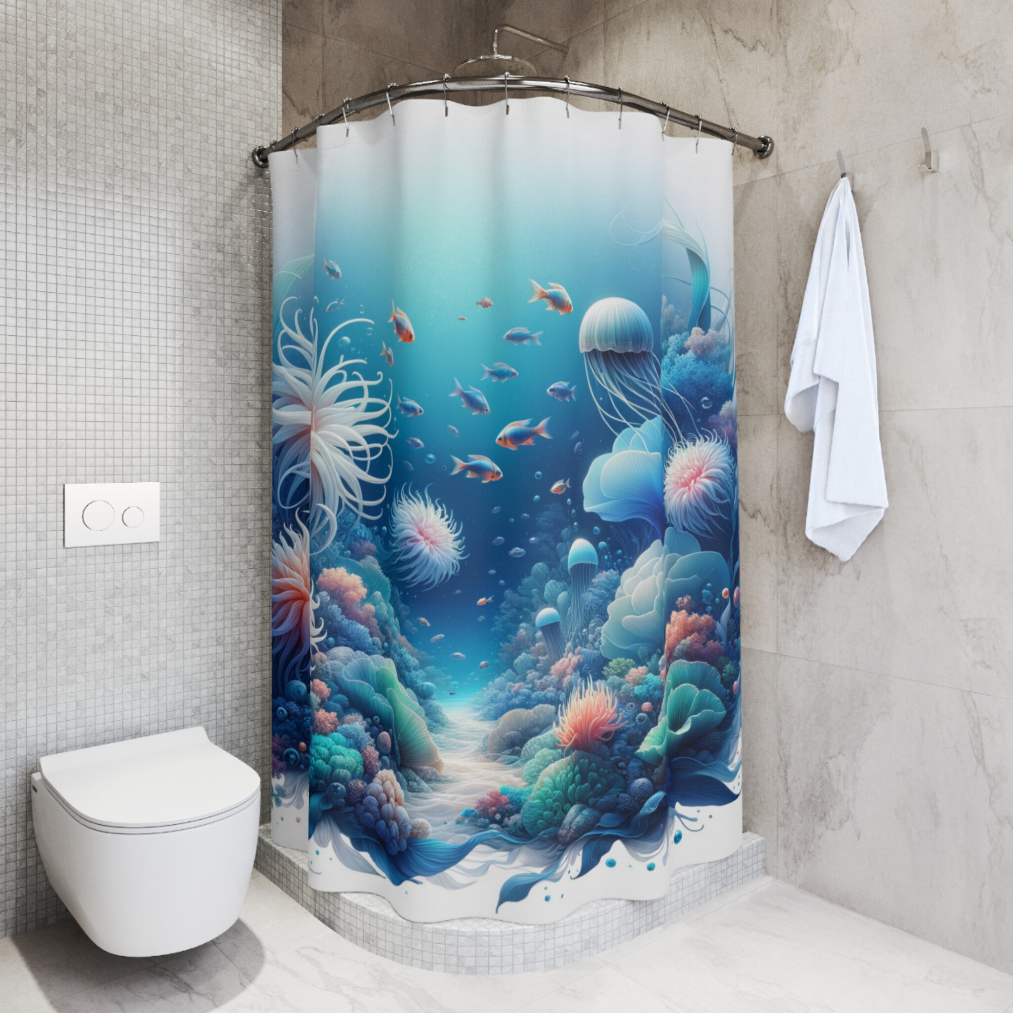Underwater Coral Garden – Vibrant Ocean Reef Shower Curtain