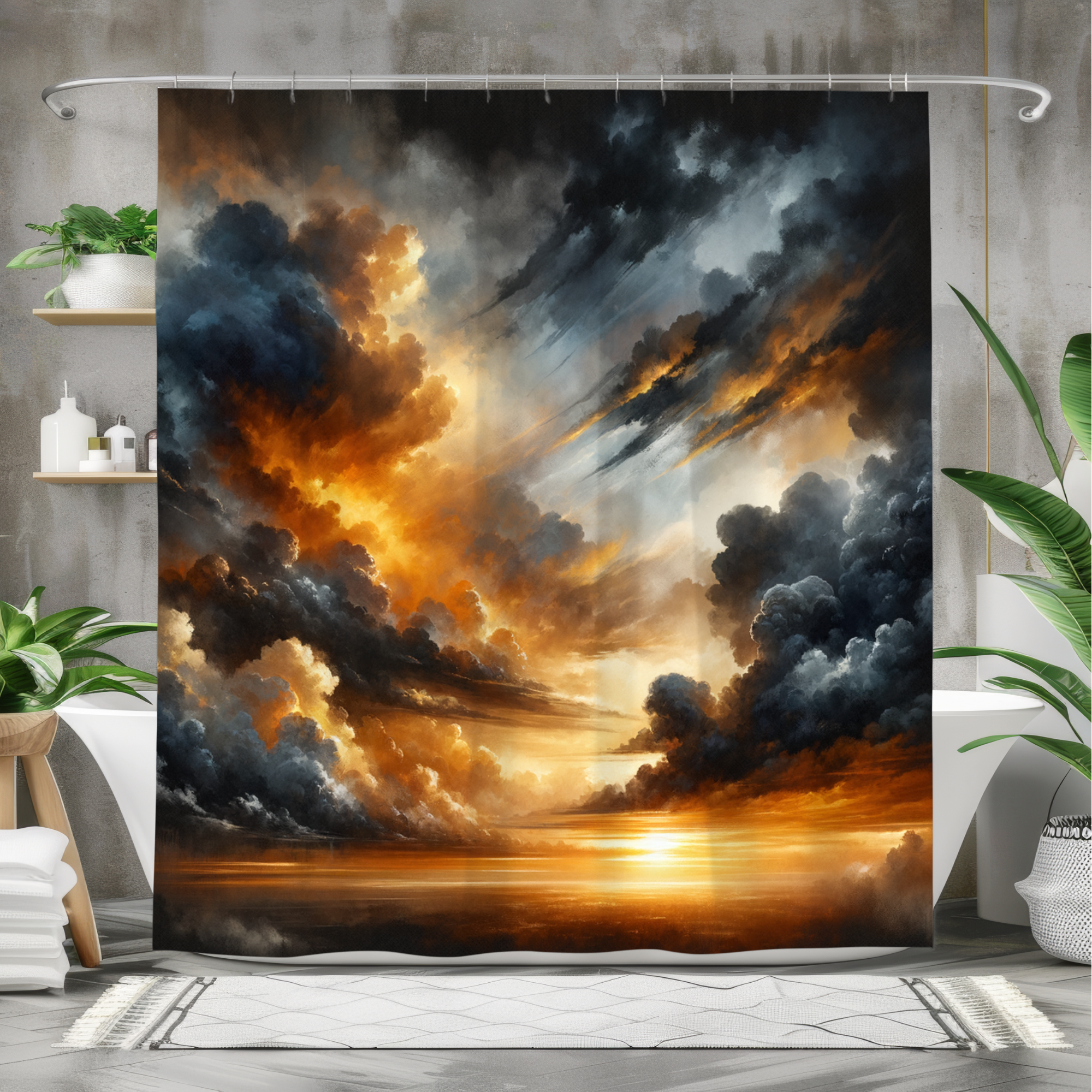 Sunset Stormscape – Dramatic Sky Cloud Shower Curtain