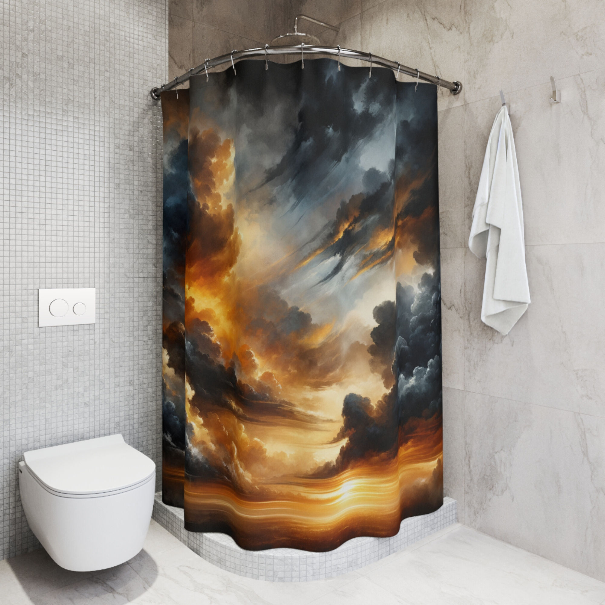 Sunset Stormscape – Dramatic Sky Cloud Shower Curtain