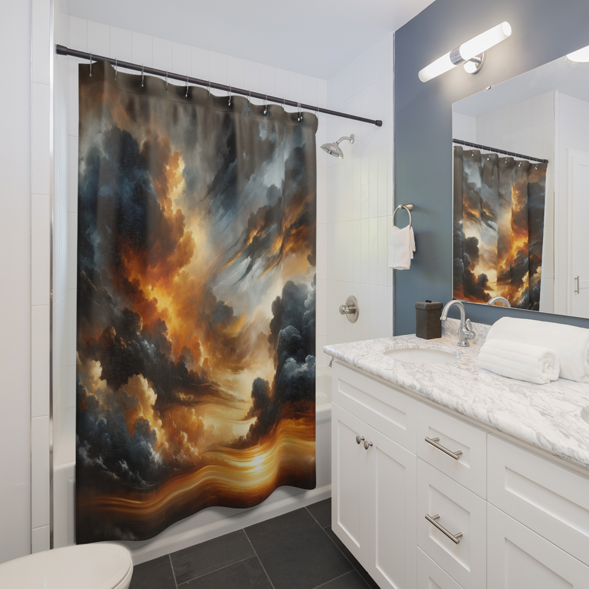 Sunset Stormscape – Dramatic Sky Cloud Shower Curtain