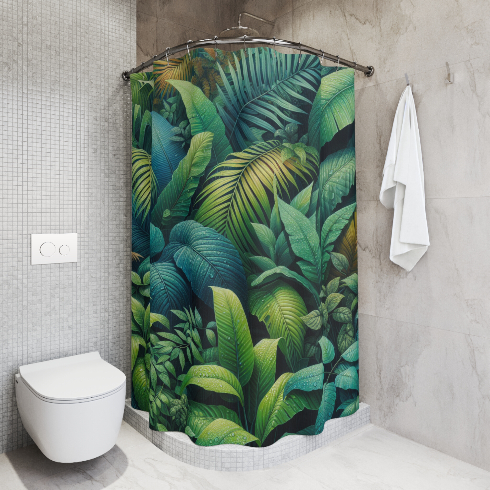 Tropical Rainforest Canopy – Jungle Leaves Shower Curtain