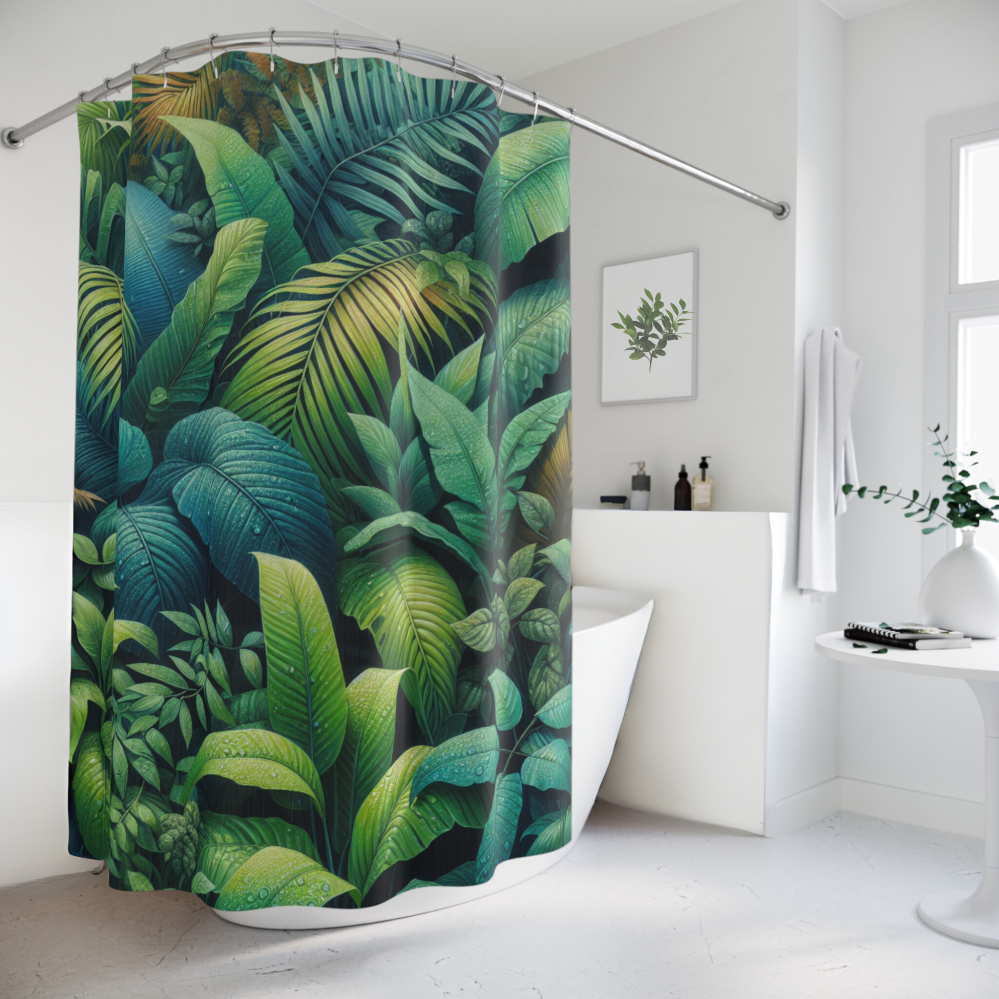 Tropical Rainforest Canopy – Jungle Leaves Shower Curtain