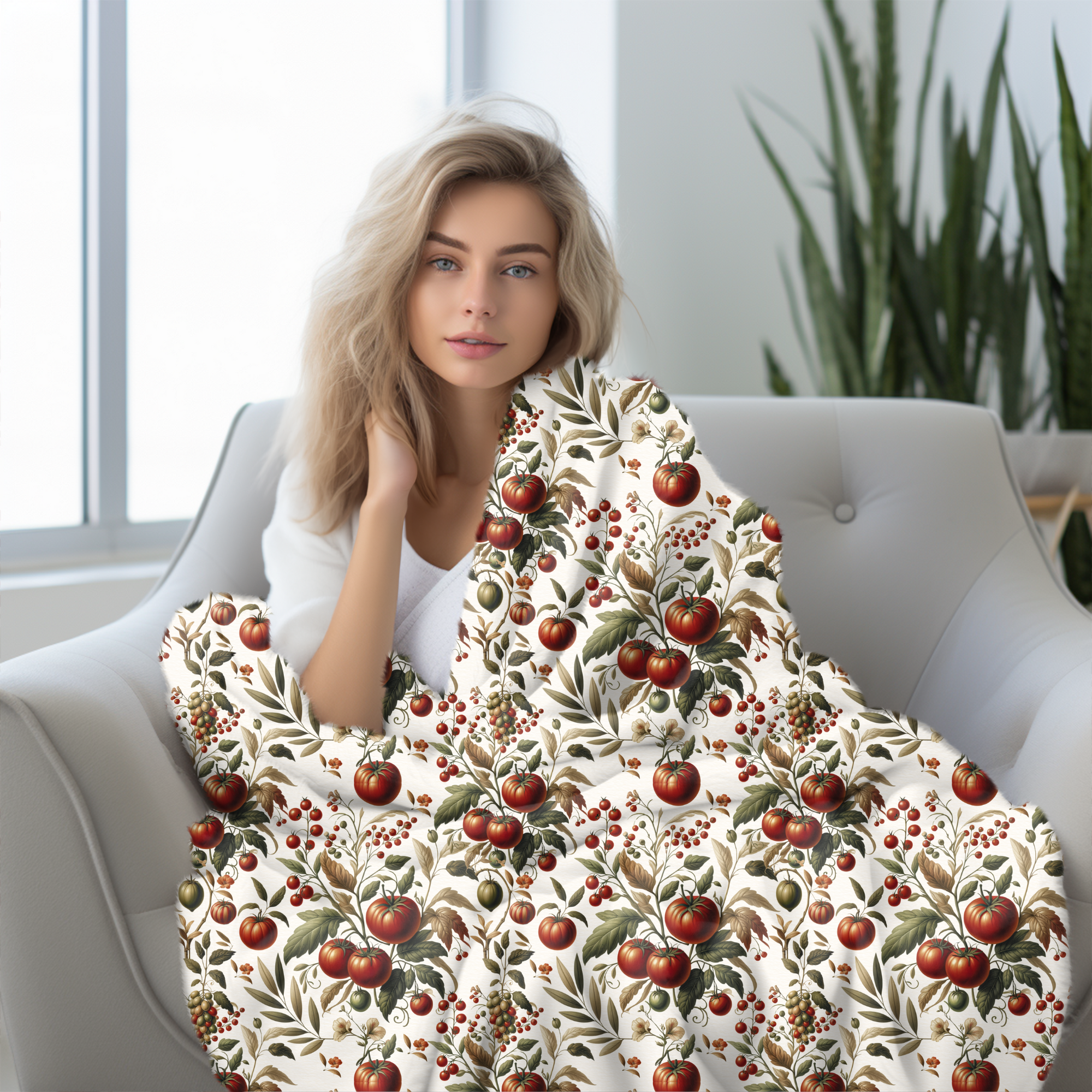 Nonnas Tomato Patch Blanket – Vintage Italian Sherpa Throw