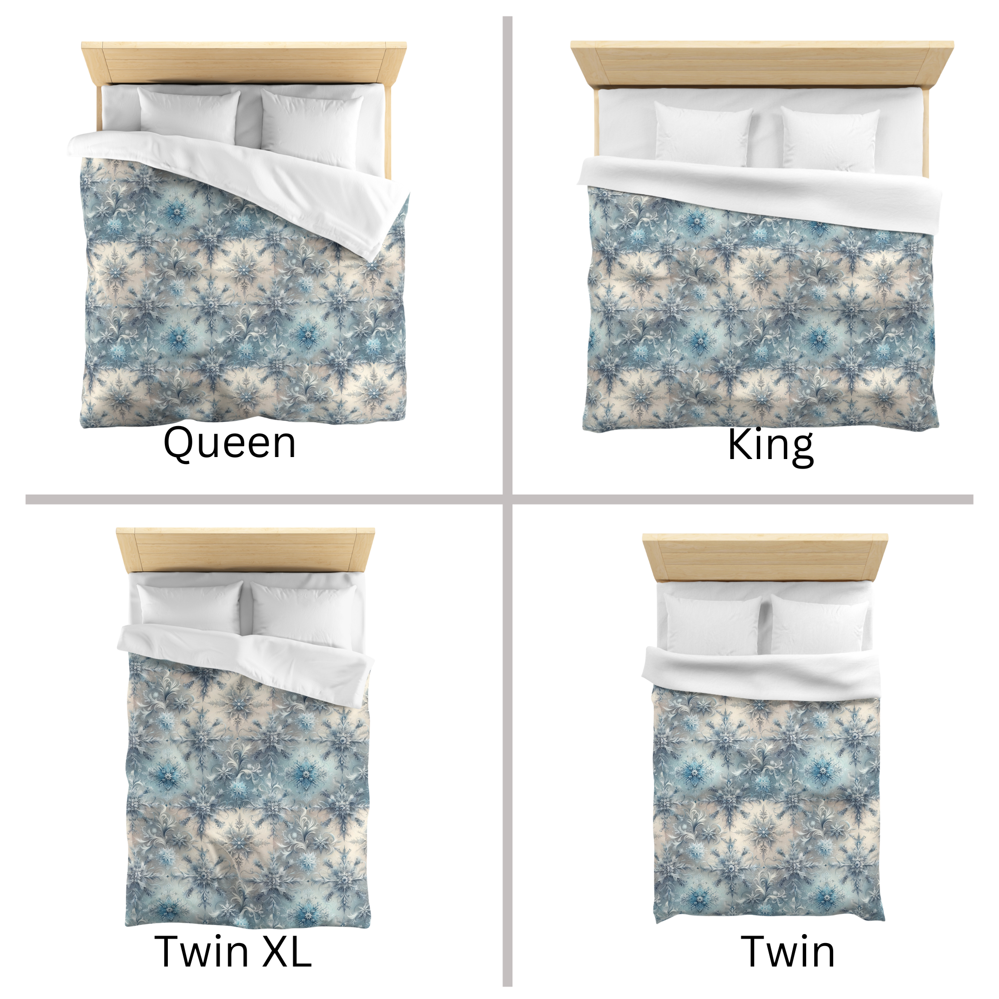 Elegant Snowflake Pattern – Winter Wonderland Duvet Cover