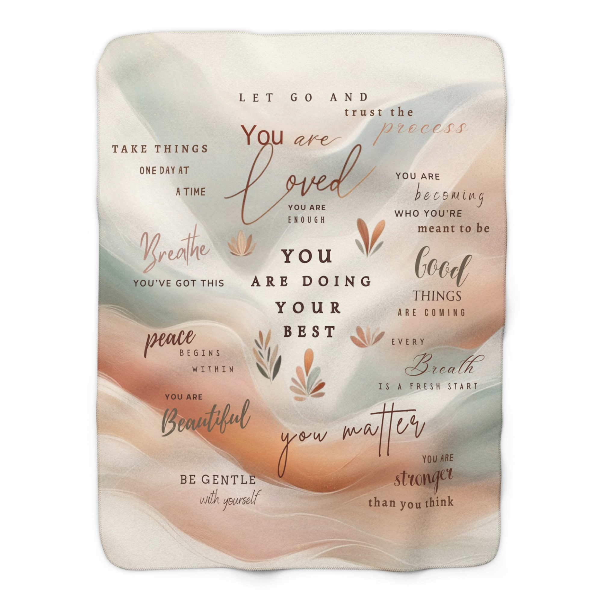 Mental Health Sherpa Blanket – Positive Affirmation Throw for Anxiety Relief, Cozy Self-Care Gift, Inspirational Daily Reminder Blanket