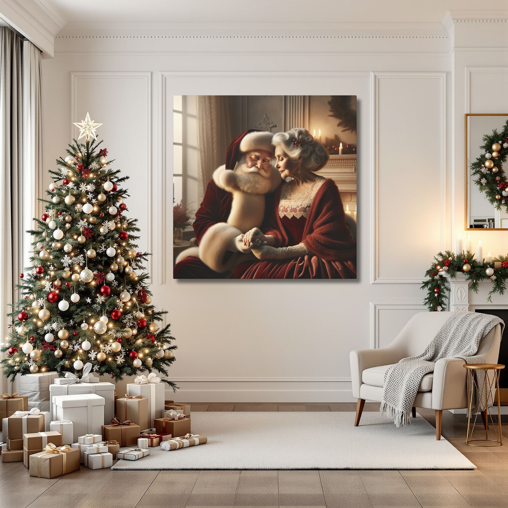 Santa and Mrs. Claus Wall Art – Vintage Christmas Romance