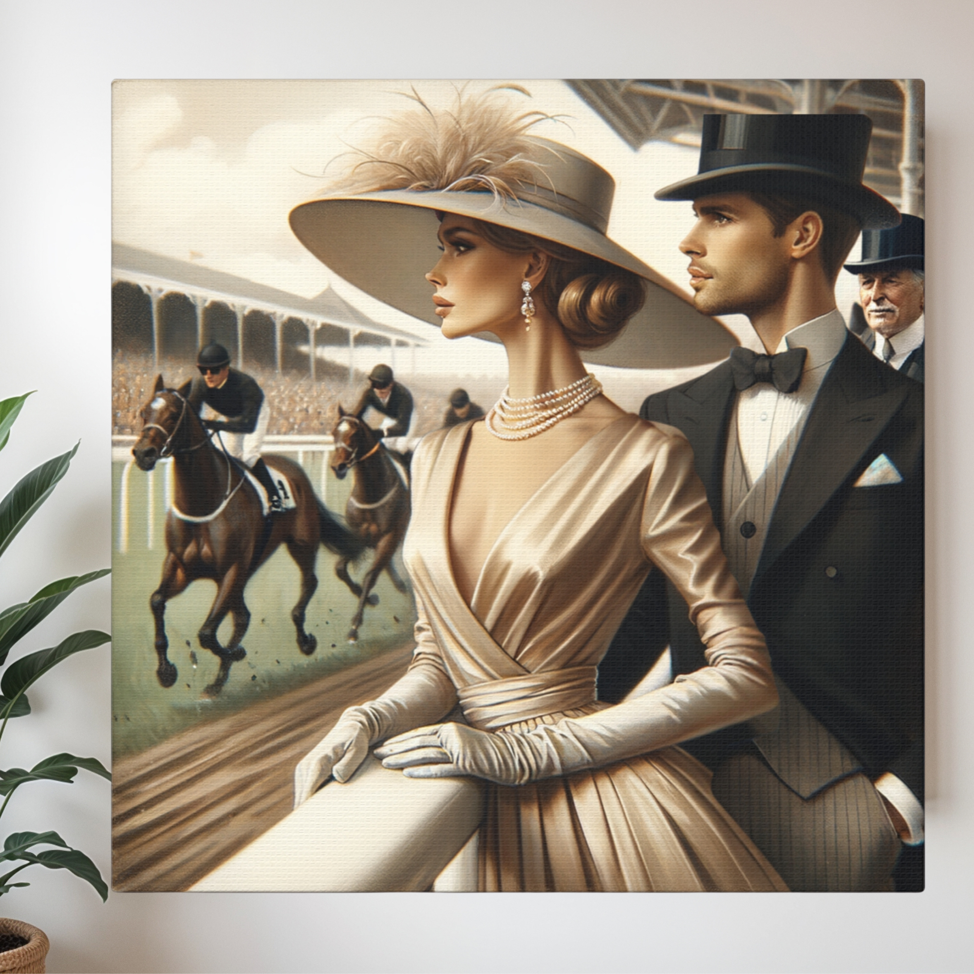 Gilded Race Day Elegance – Vintage Horse Racing Wall Art