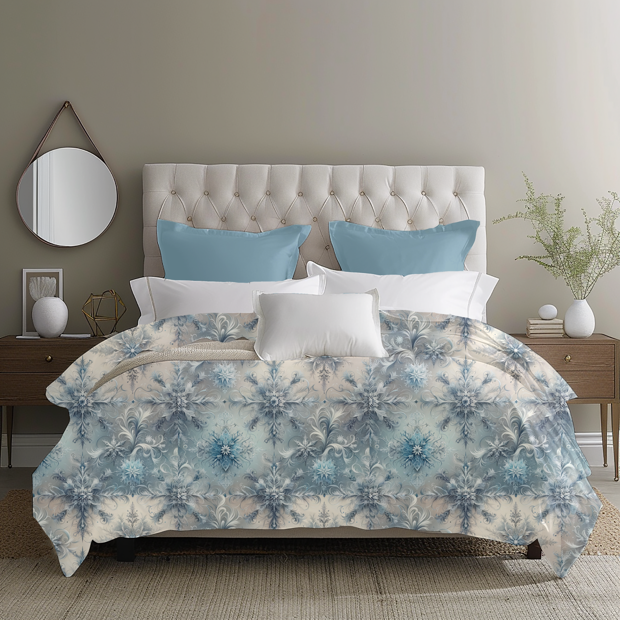 Elegant Snowflake Pattern – Winter Wonderland Duvet Cover
