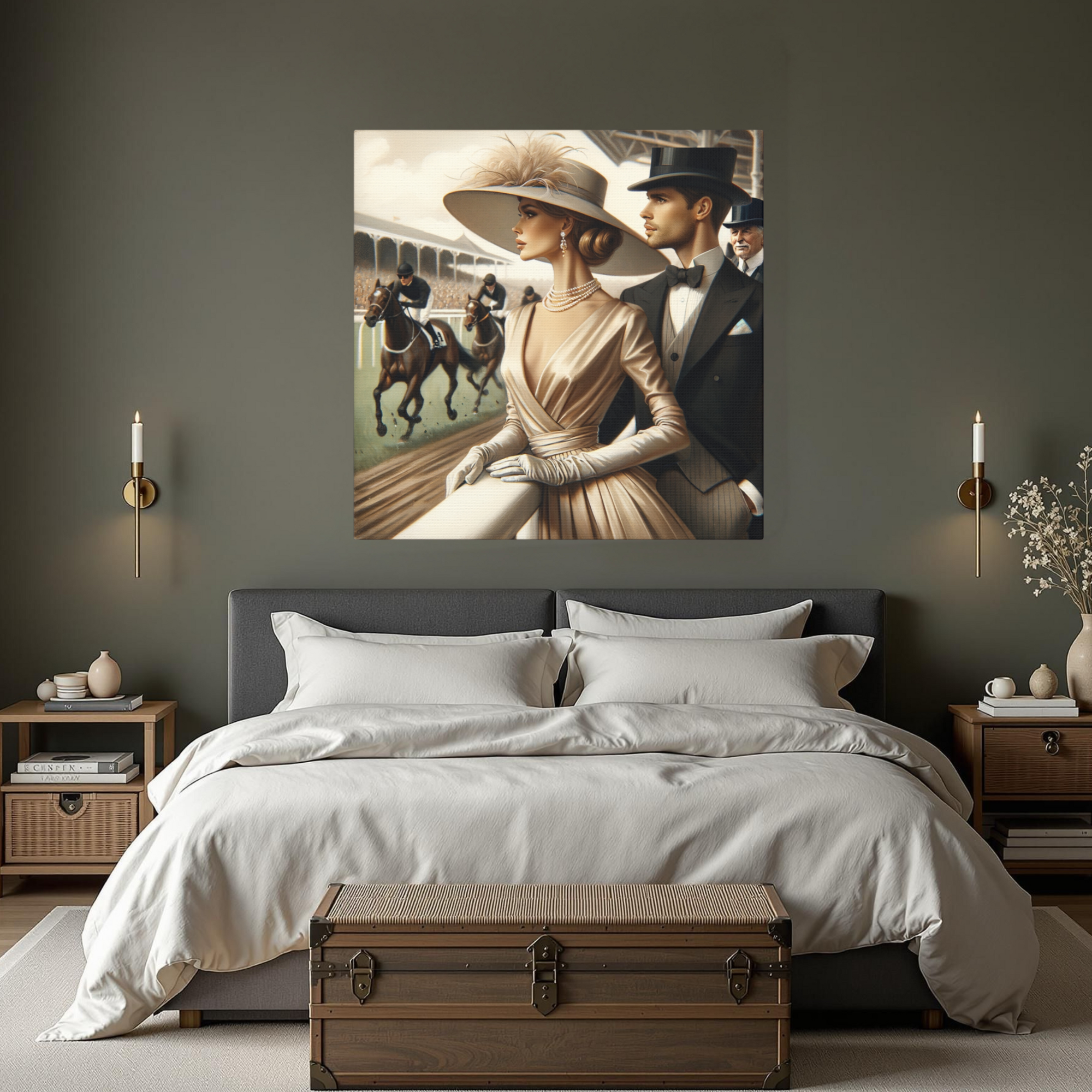 Gilded Race Day Elegance – Vintage Horse Racing Wall Art