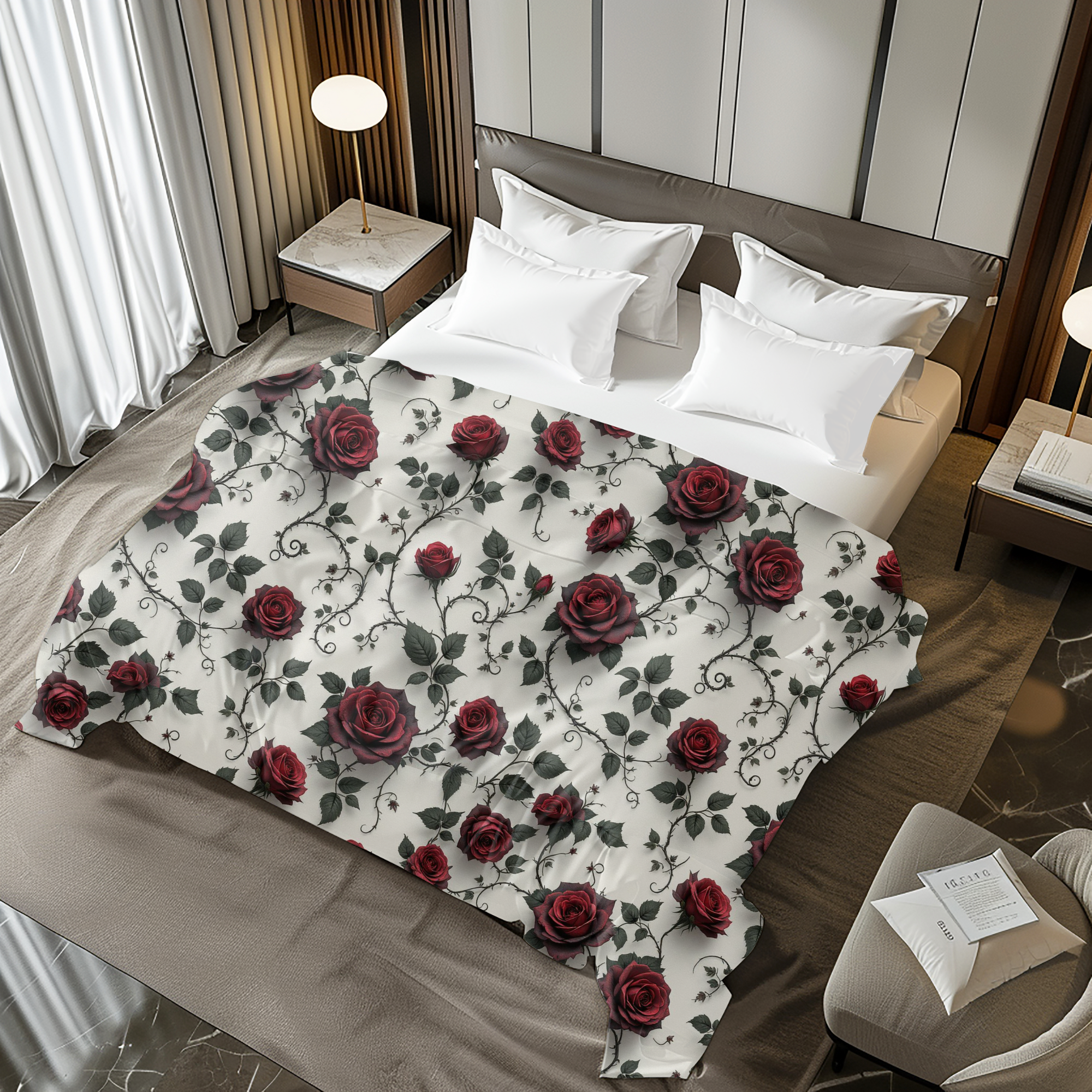 Romantic Crimson Roses – Red Rose Duvet Cover