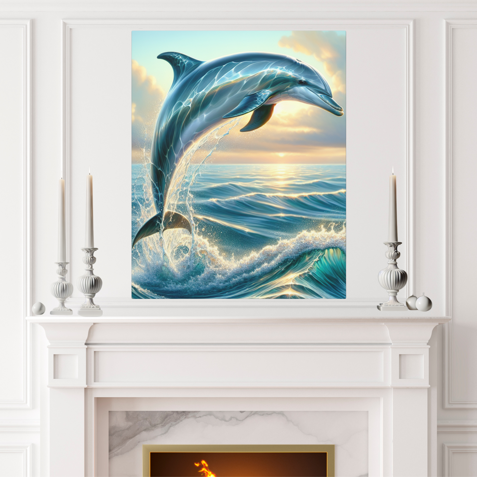 Dolphin Ocean Sunrise – Dolphin Wall Art