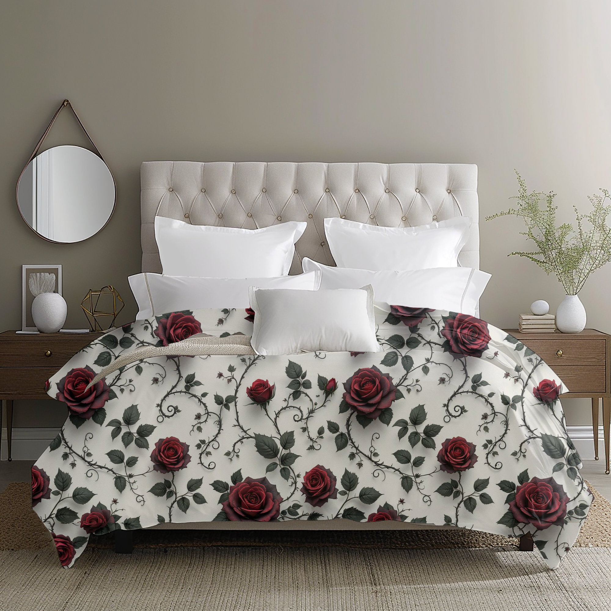 Romantic Crimson Roses – Red Rose Duvet Cover