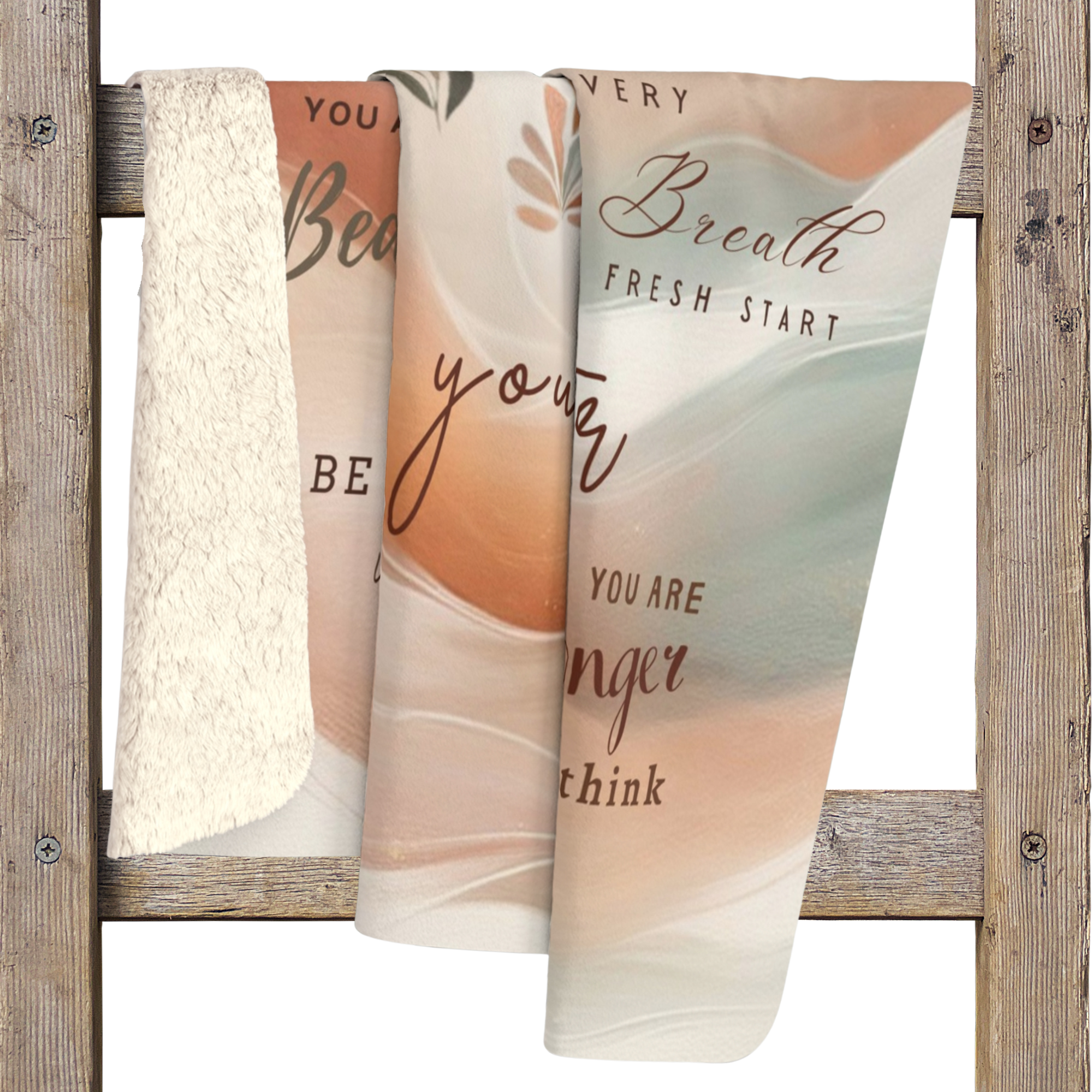 Mental Health Sherpa Blanket – Positive Affirmation Throw for Anxiety Relief, Cozy Self-Care Gift, Inspirational Daily Reminder Blanket