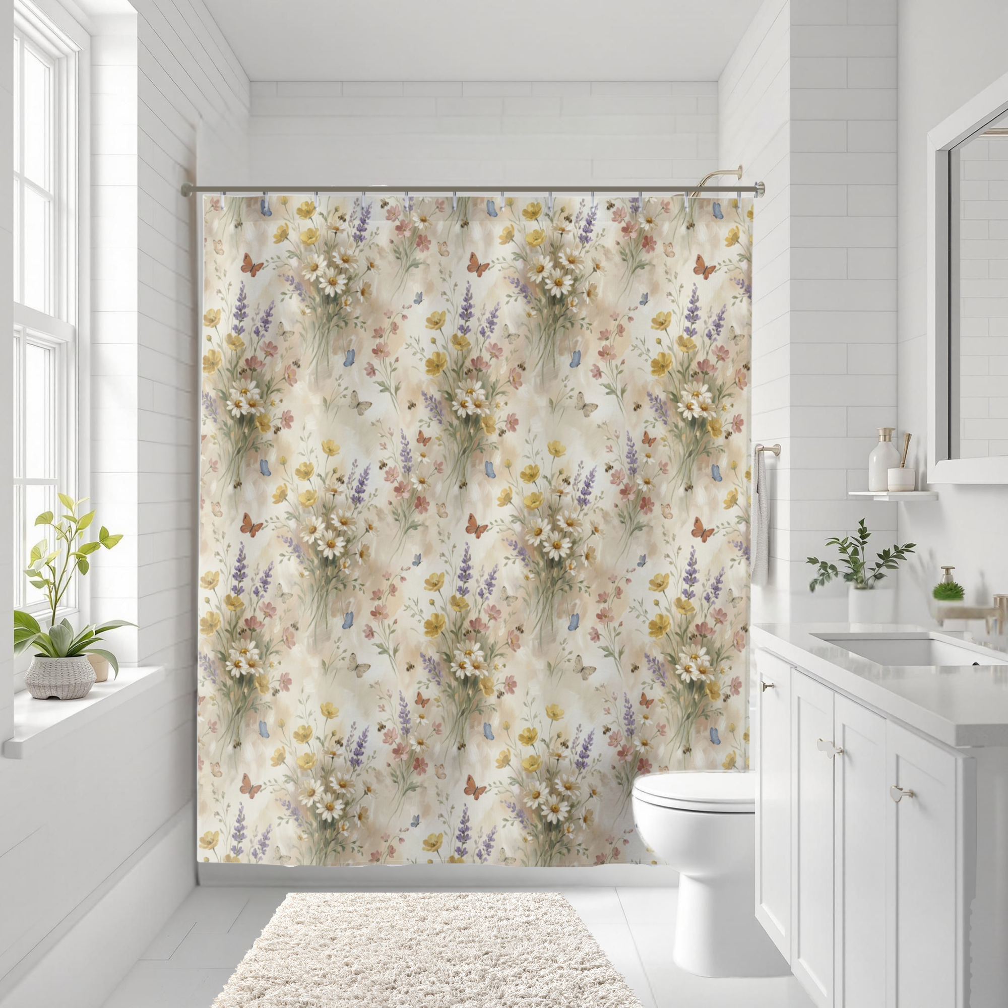 Cottage Wildflower Shower Curtain