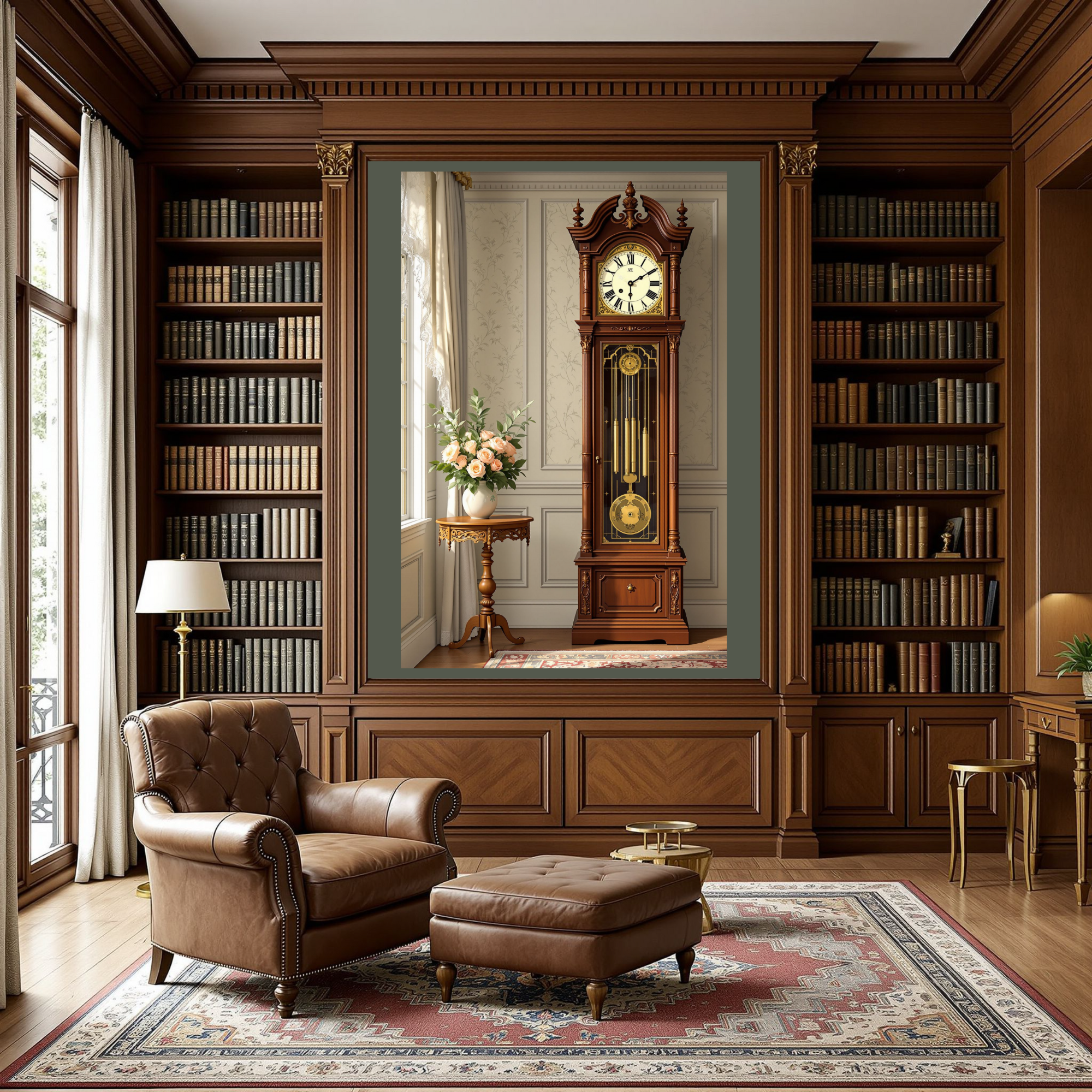 Victorian Grandfather Clock – Vintage Wall Art for Classic Home Décor