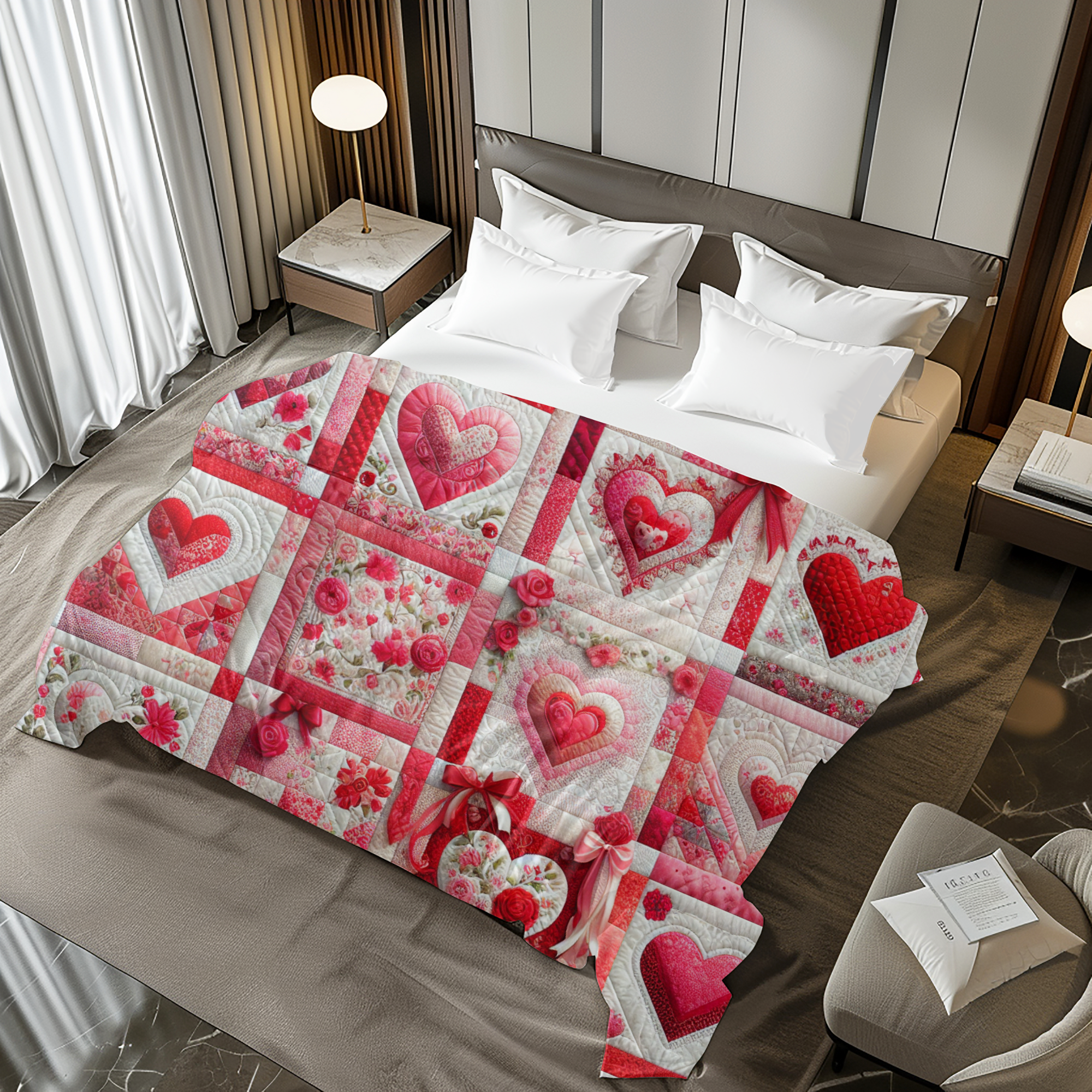 Patchwork of Love – Valentine Heart Duvet Cover