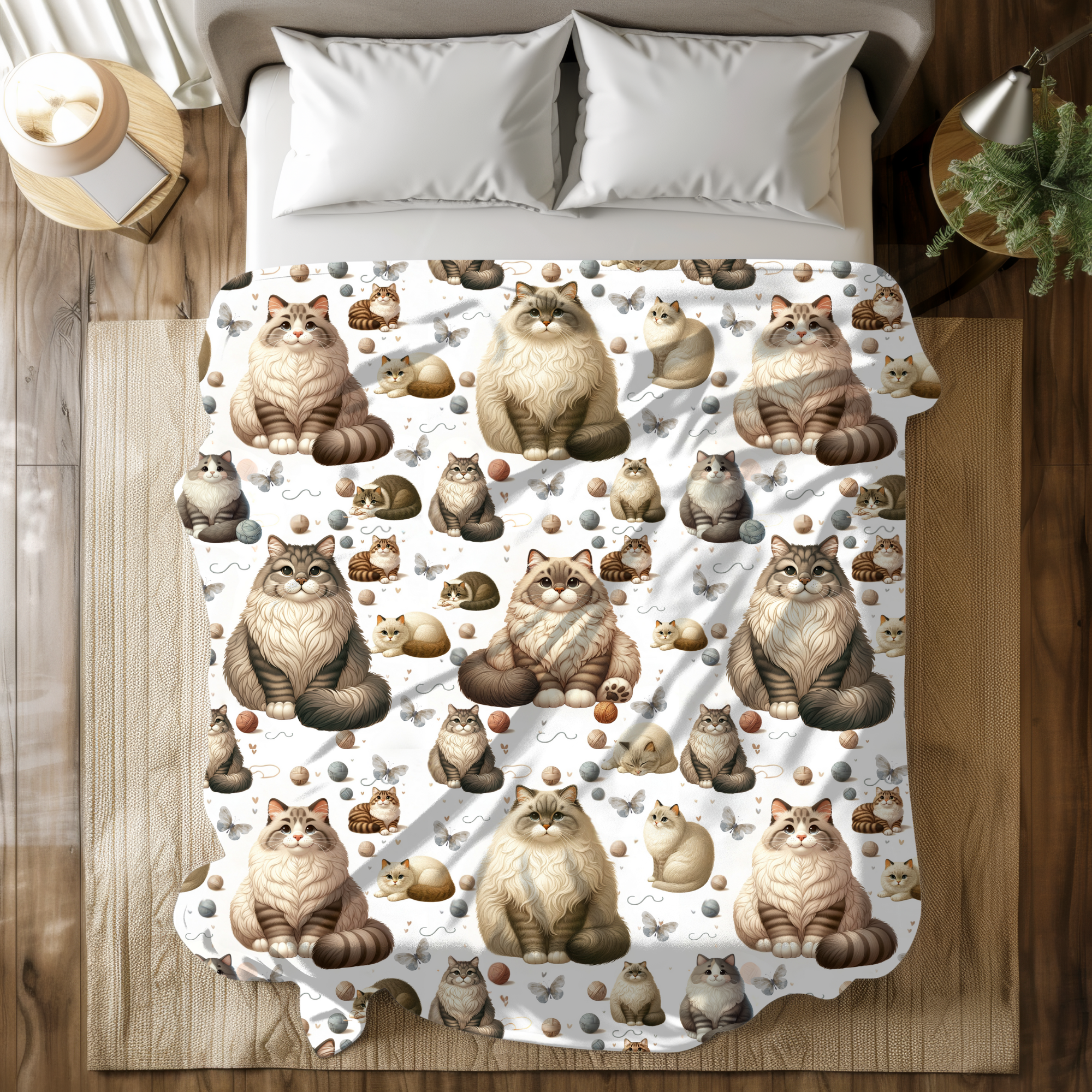 Cozy Cat Lover Blanket – Cute Kitty Throw with Playful Cats