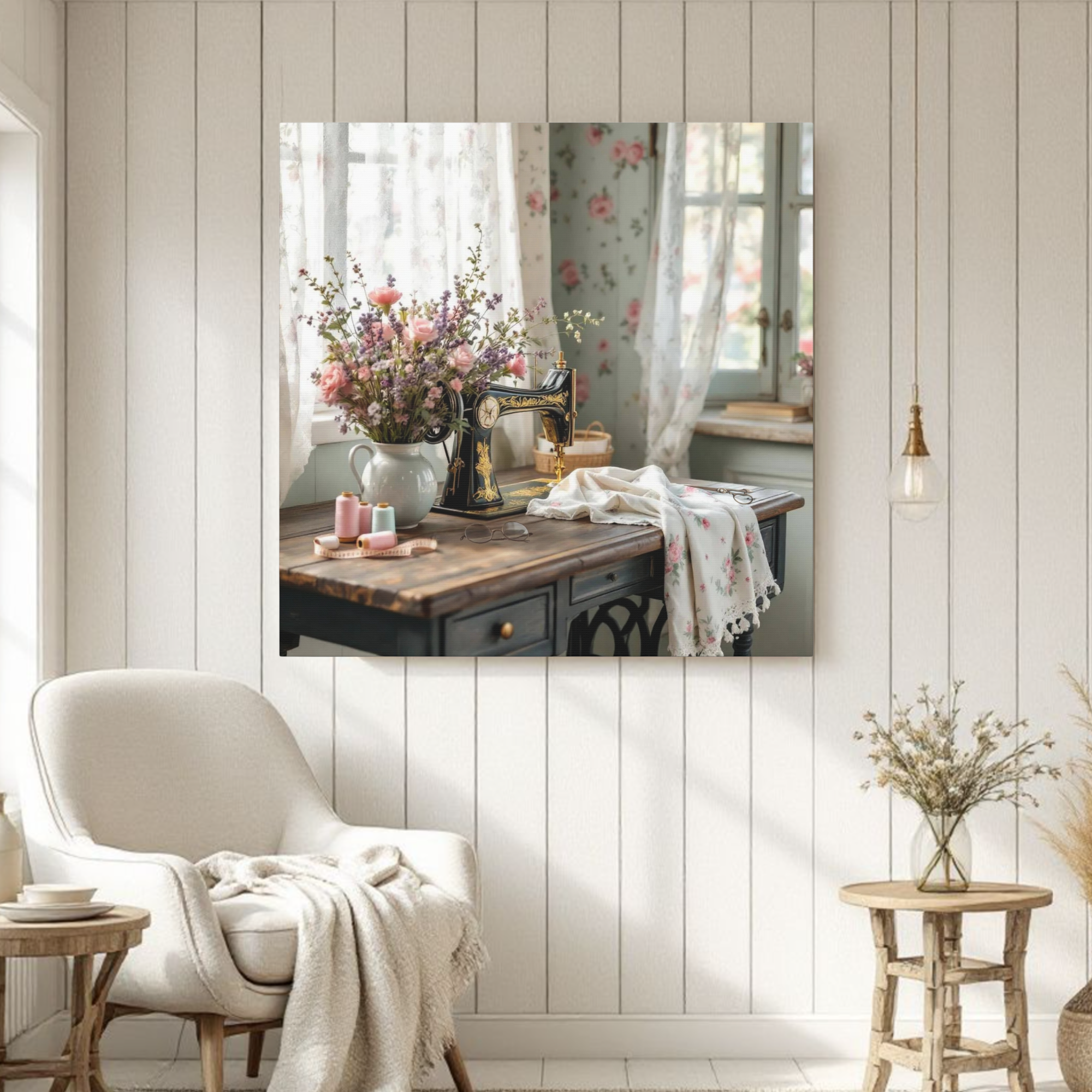 Vintage Sewing Machine – Cottagecore Wall Art